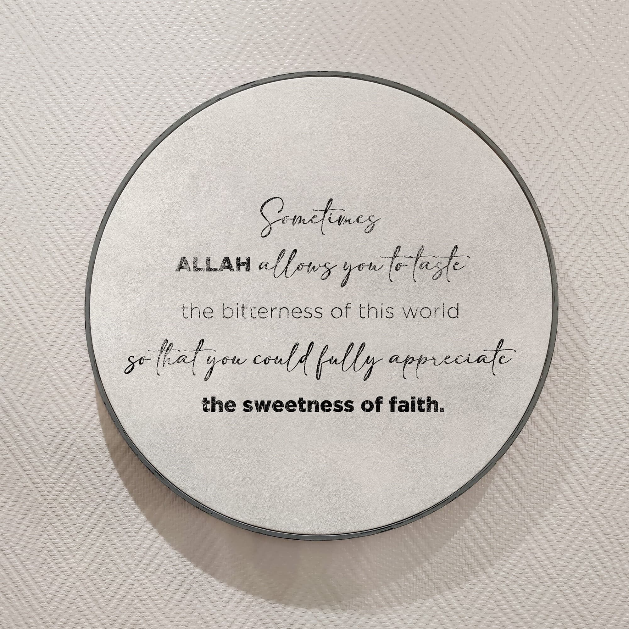 Islamic Quote Wall Art, The Sweetness Of Faith, Quran Islamic Quote Home Wall Decor Painted Wood, Eid, Designer Sejadah IQ0014