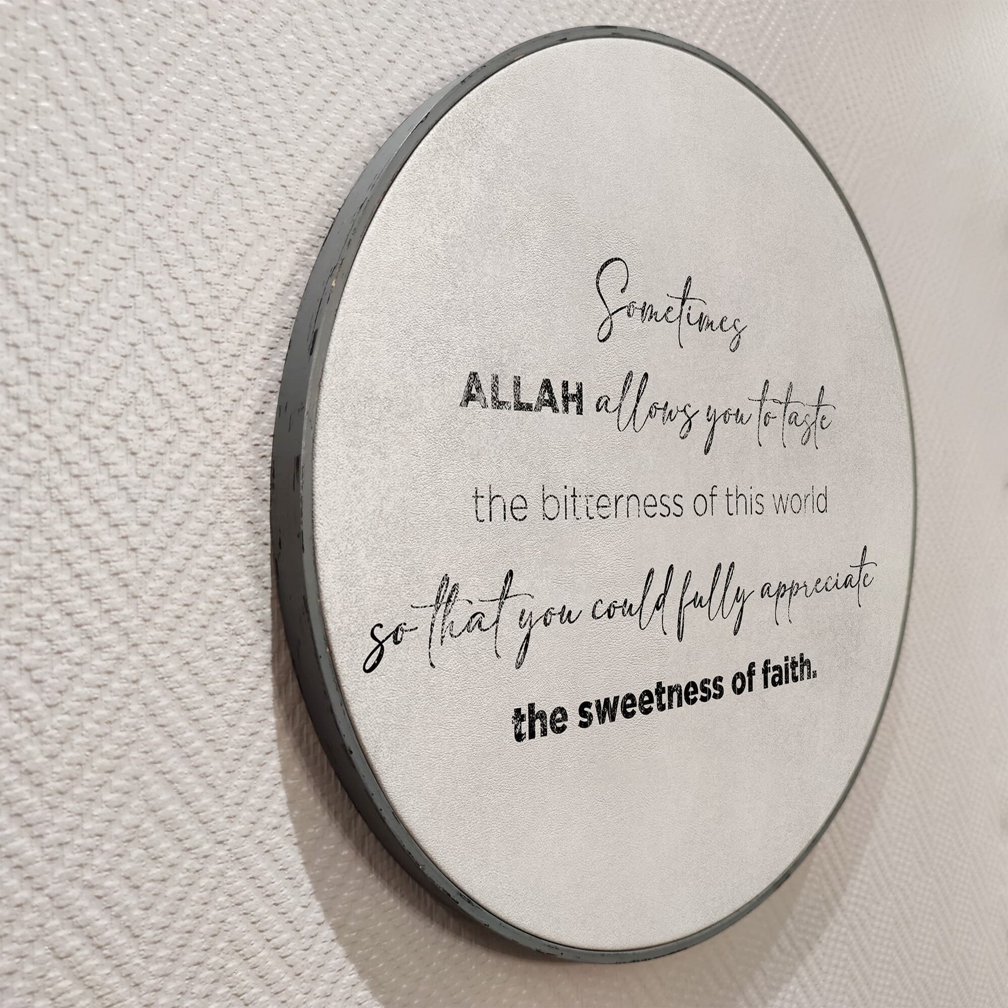 Islamic Quote Wall Art, The Sweetness Of Faith, Quran Islamic Quote Home Wall Decor Painted Wood, Eid, Designer Sejadah IQ0014 - image 4