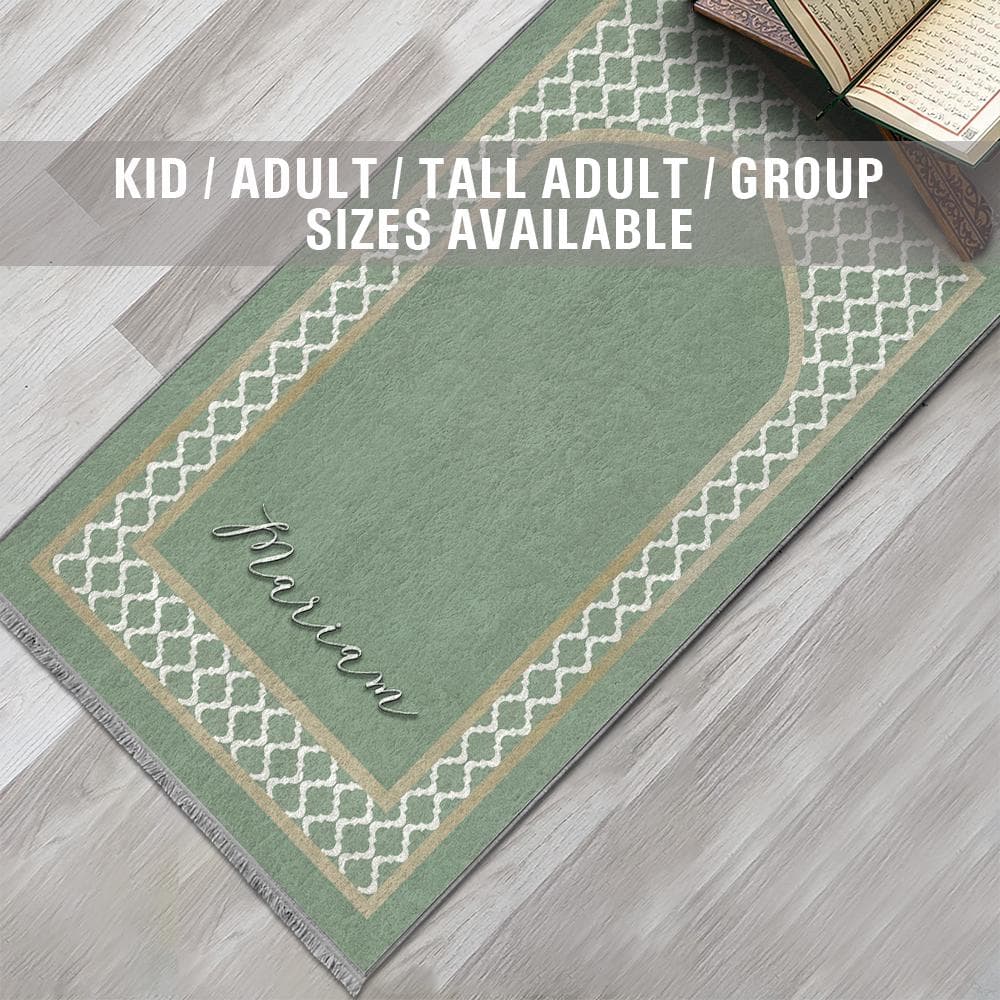 Personalized Foam Padded Prayer Mat, Muslim Prayer Rug, Janamaz, Islamic Gift, Anti-Slip Mat, Large XL Musallah, Designer Sejadah 803