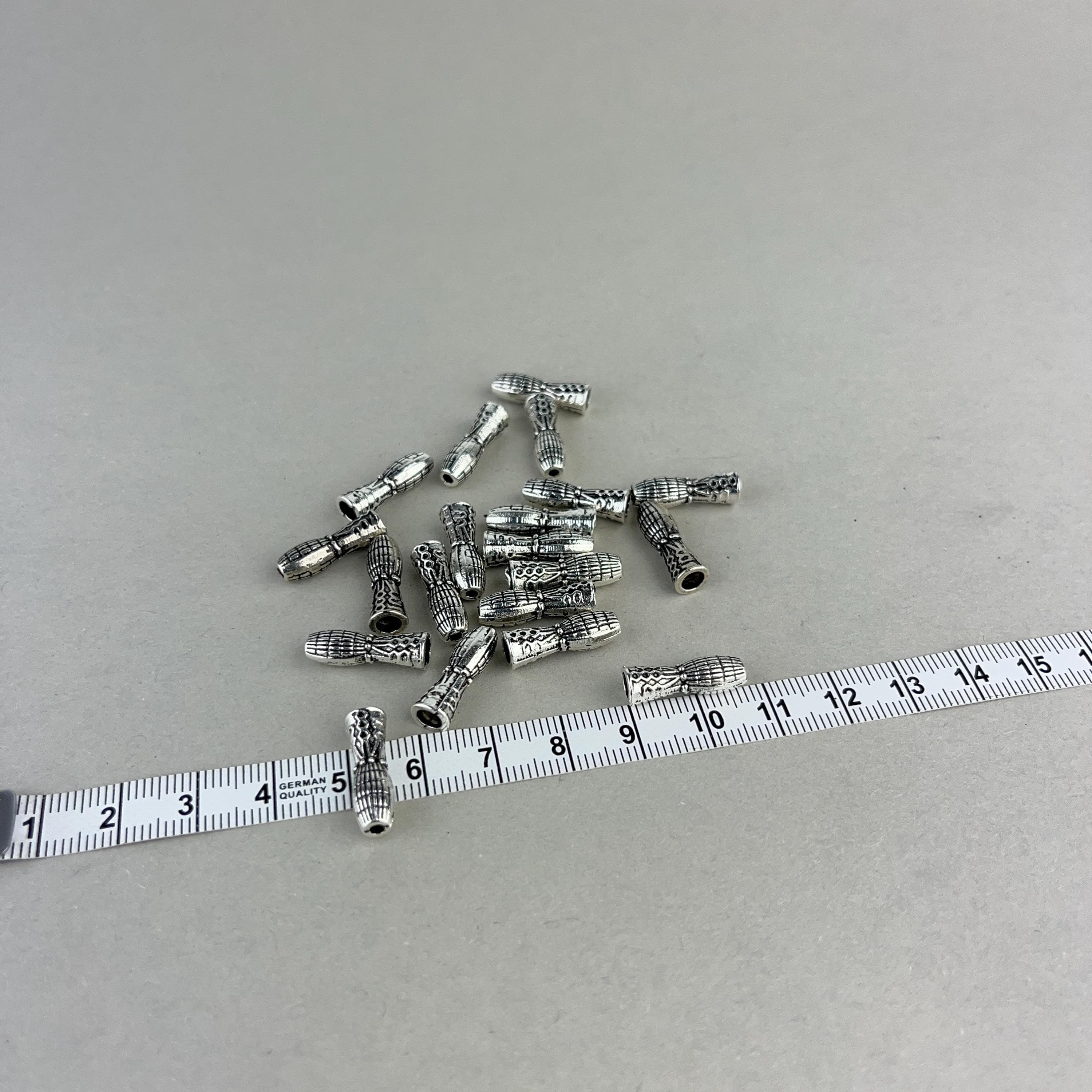 XSmall Metal Prayer Bead Tassel Cone: Tesbih Rosary Supply (5x18 MM)