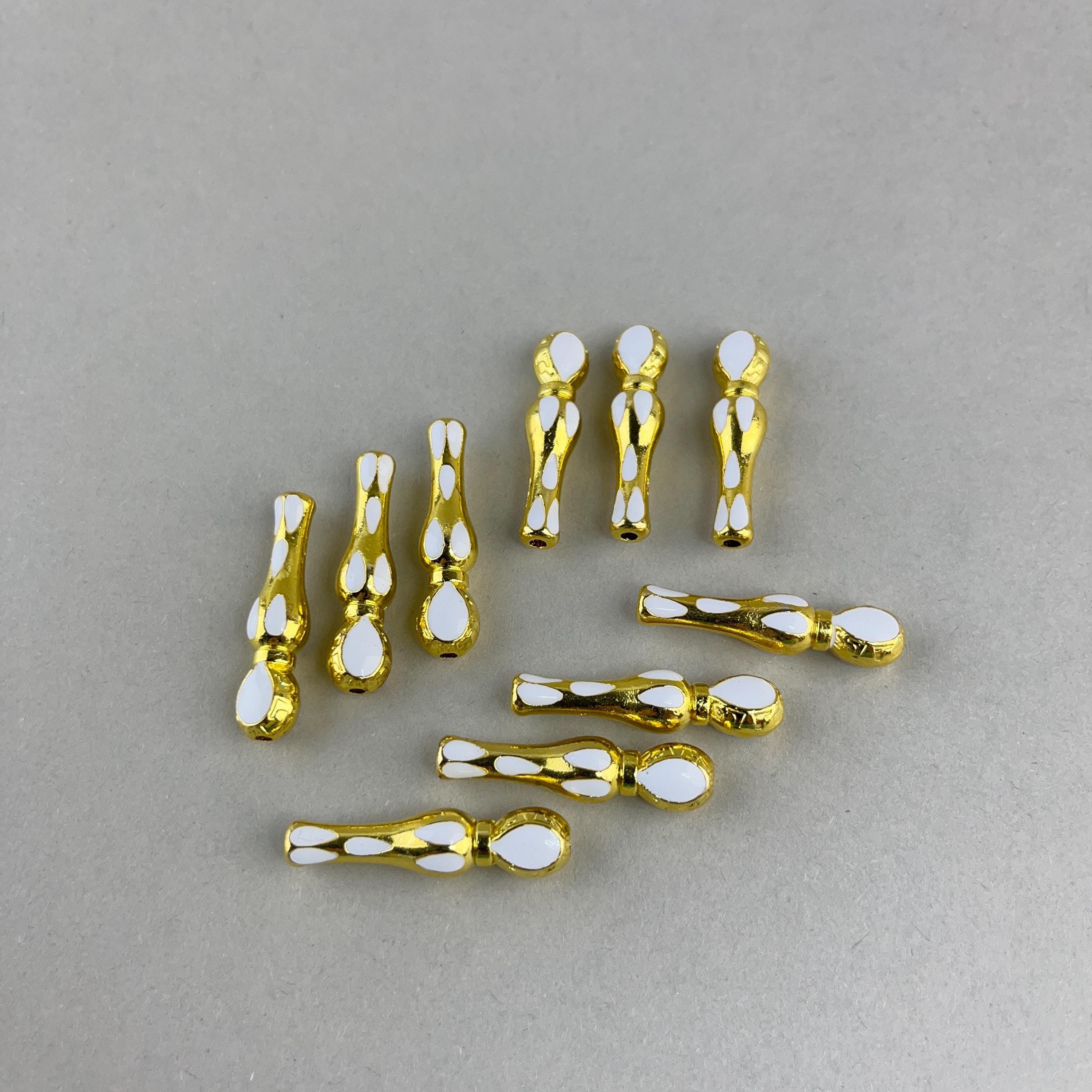 Gold Plated Enamel Rosary Tassel Head, DIY Misbaha Accessory - image 4