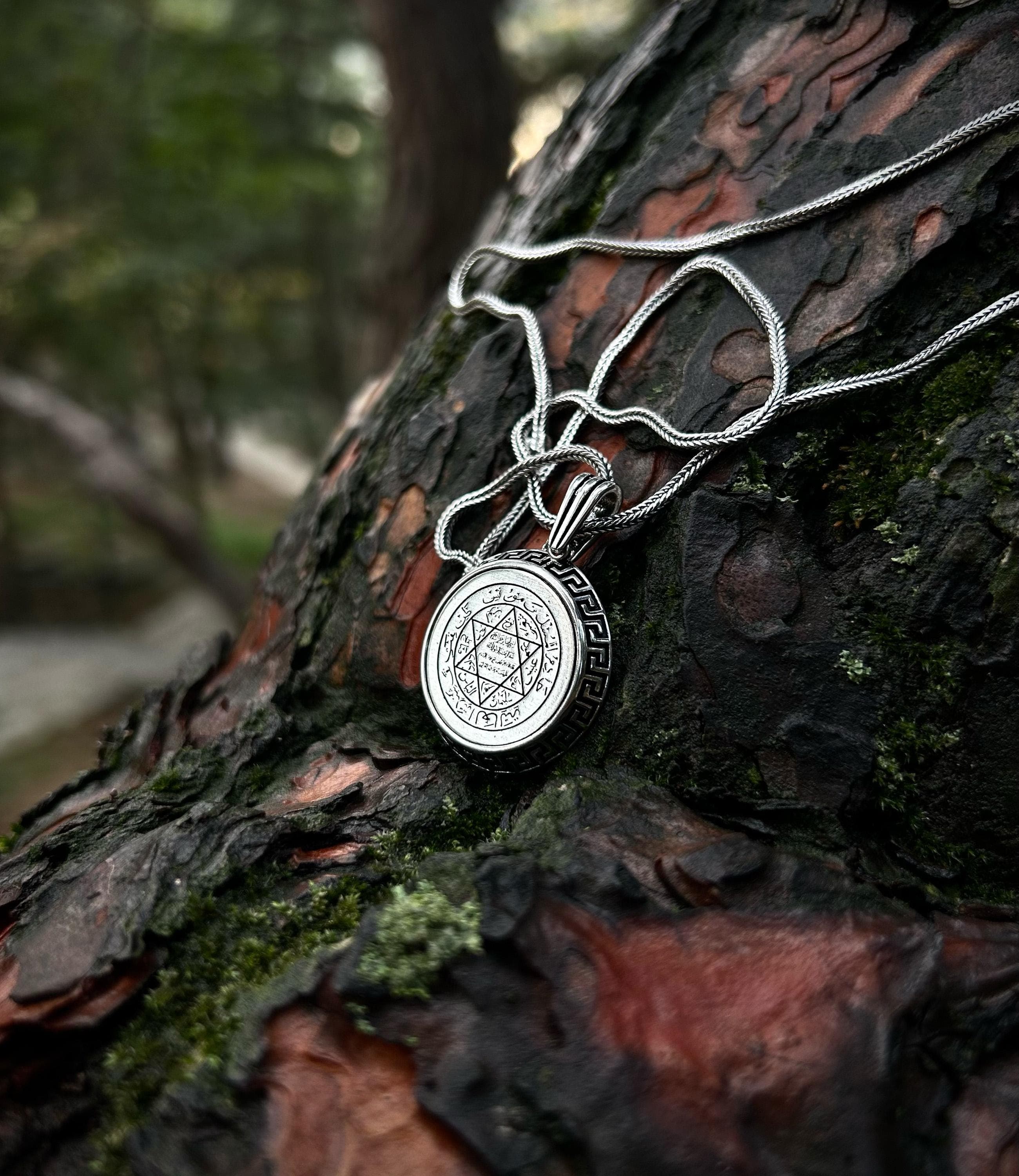 Davids Star Seal Necklace | 925 Sterling Silver Religious Pendant, Men's Faith Jewelry Gift