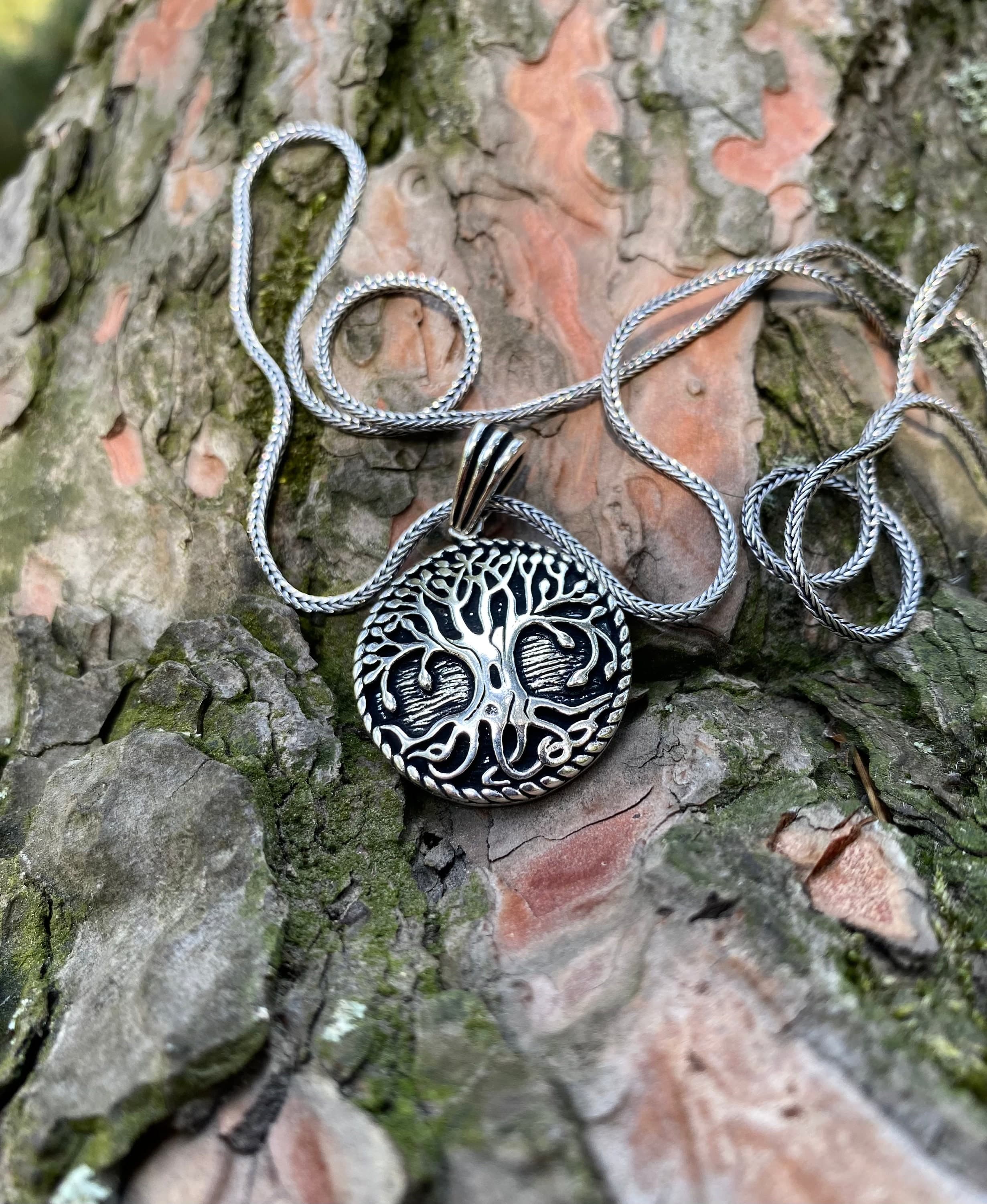 Sterling Silver Tree of Life Pendant: Yggdrasil Norse Jewelry - image 5