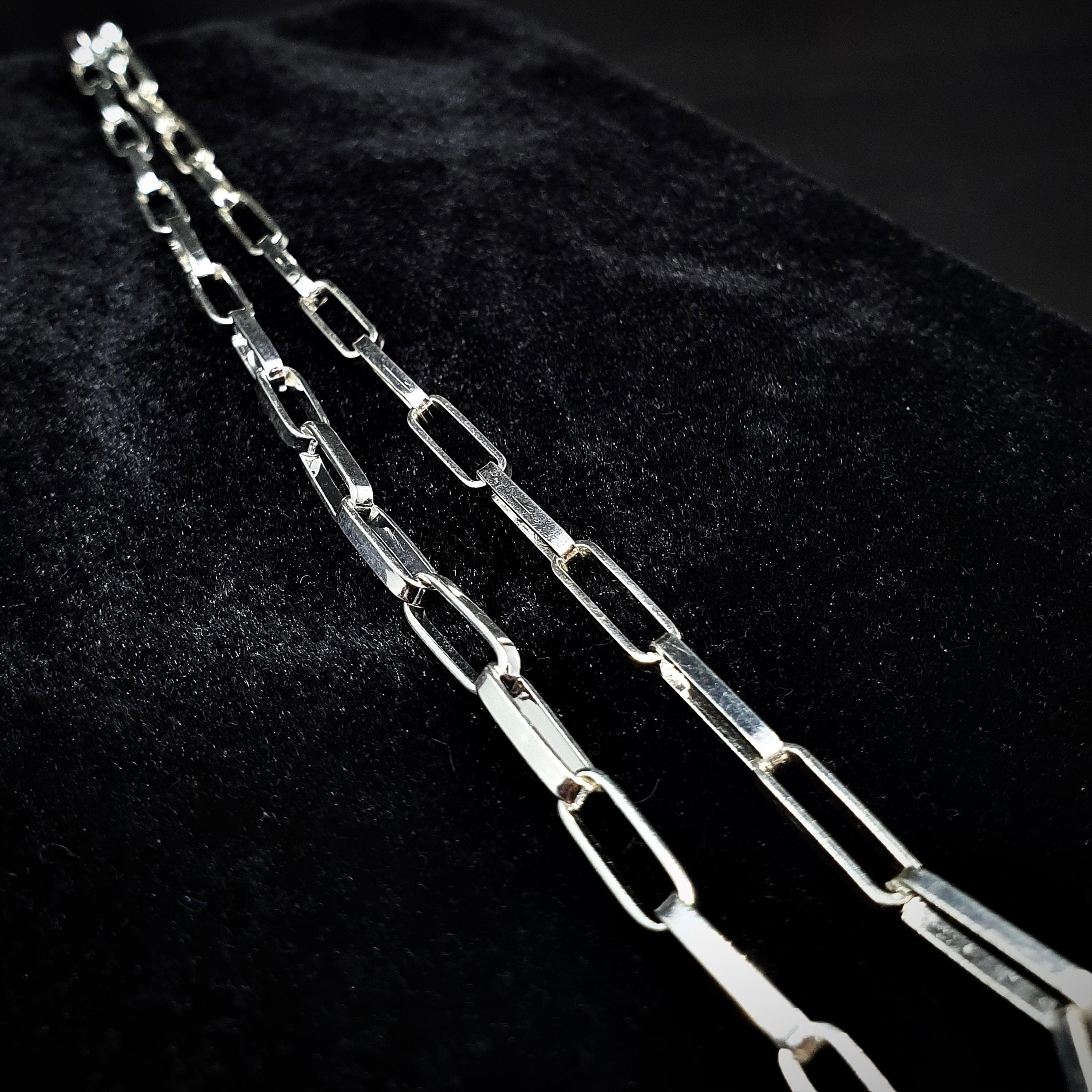 925K Sterling Silver Paperclip Chain Necklace: Handmade Minimalist Jewelry