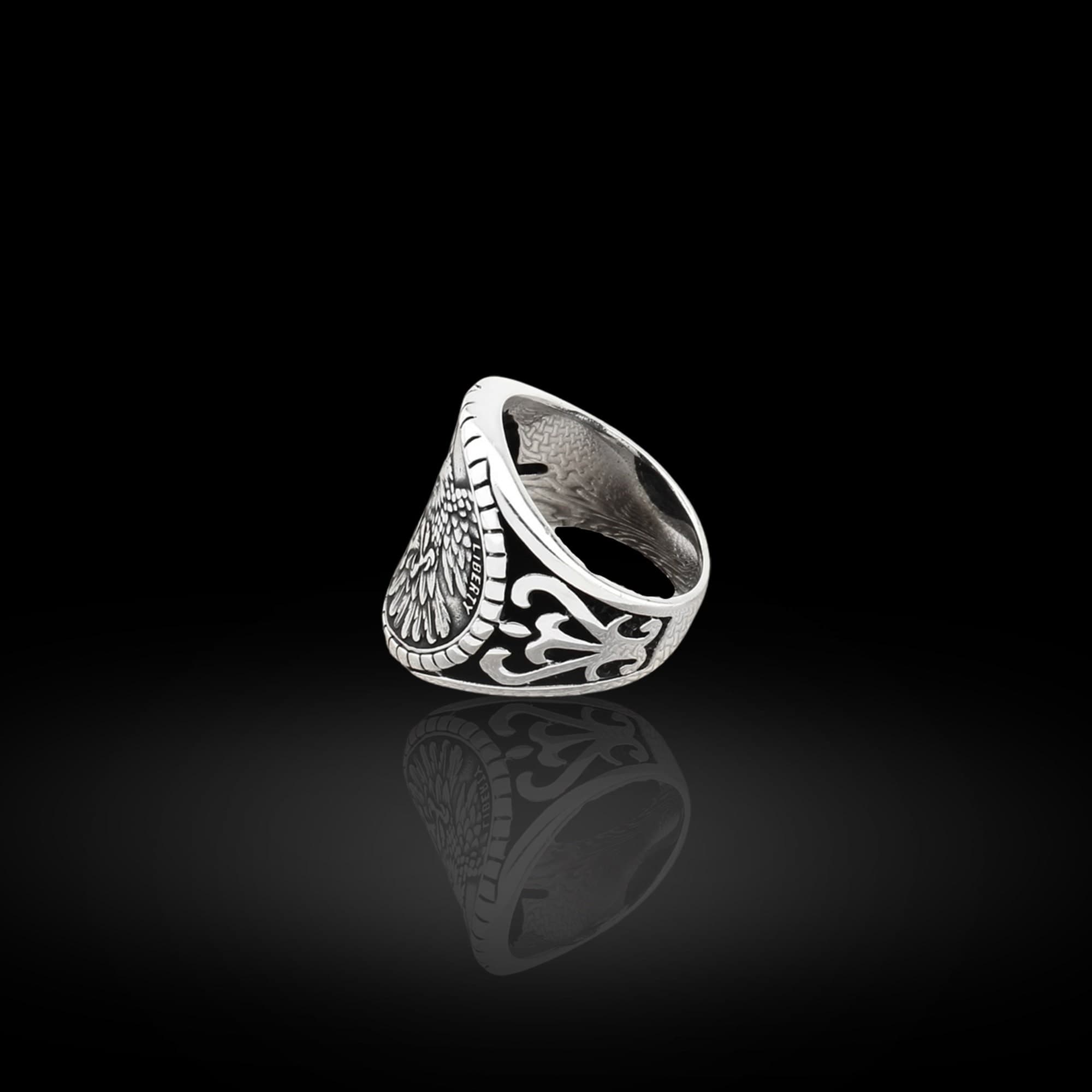 Handmade Star Wars 925 Sterling Silver Ring, Mandalorian Gift - image 3
