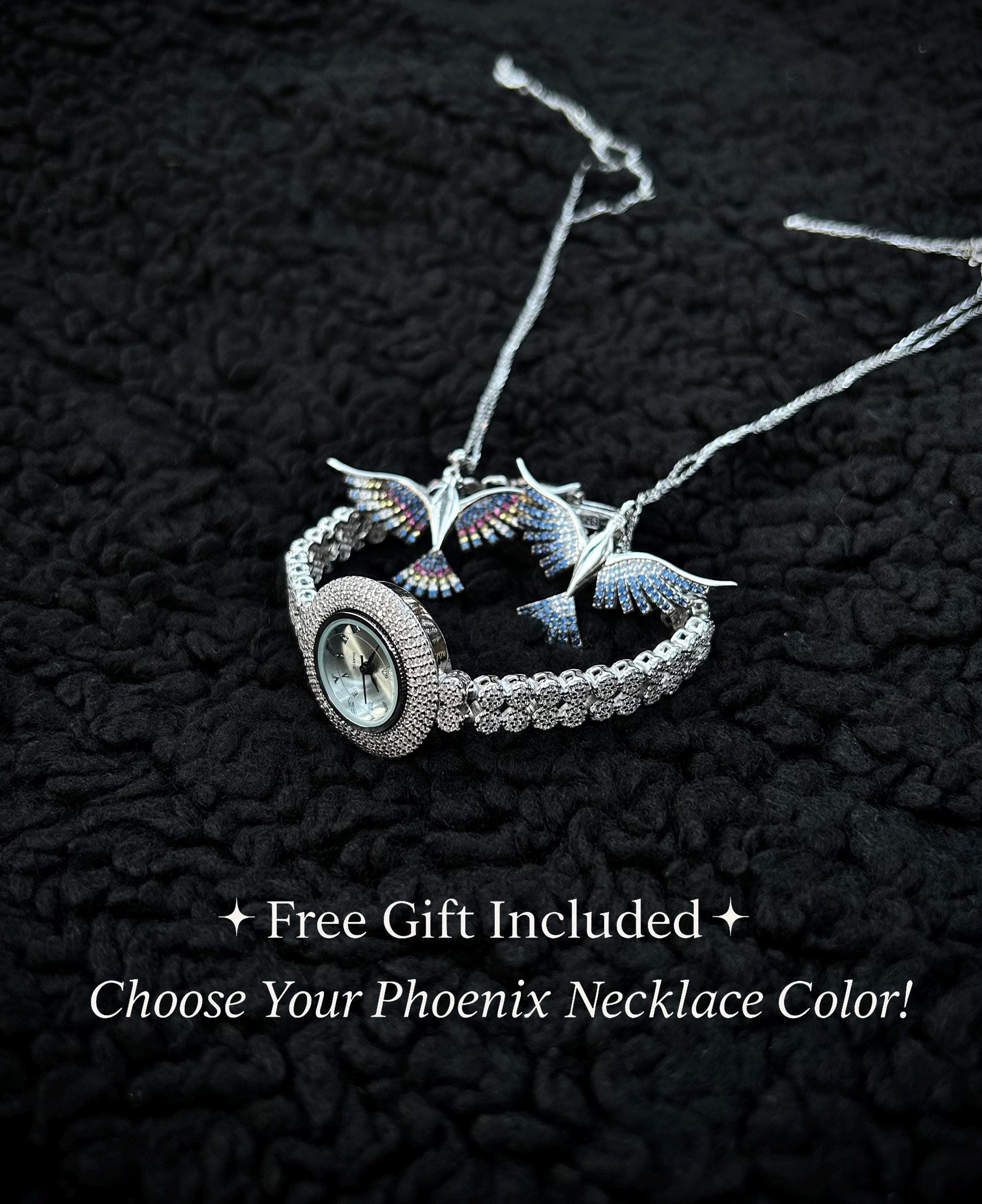 Crystal Zircon Sterling Silver Watch: Rhodium Plated Luxury Bracelet Watch, Handmade Jewelry