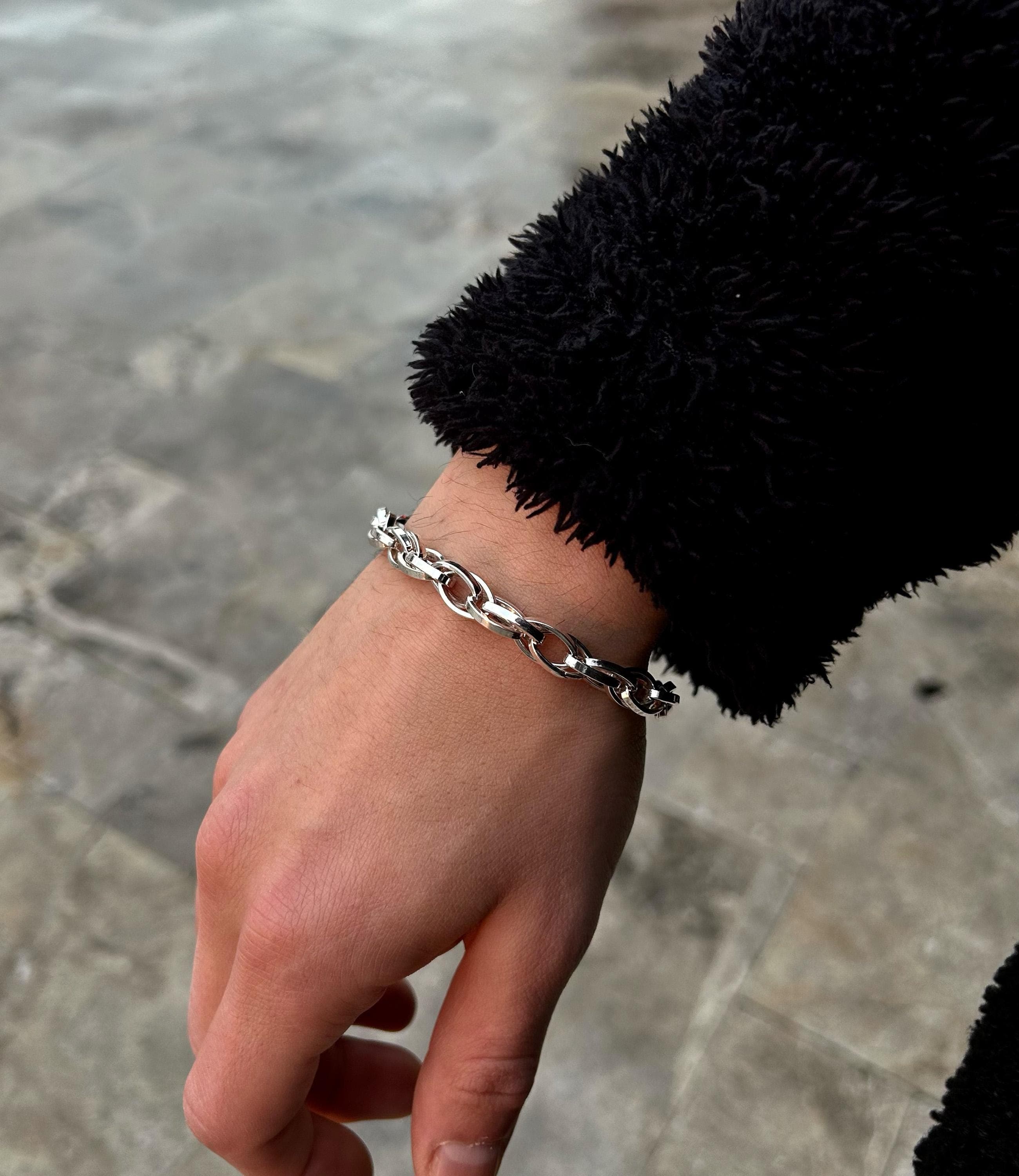 Hand Soldered Silver Bracelet | Solid 925 Interlocking Paperclip Link, Durable Welded Wrist Chain - image 3