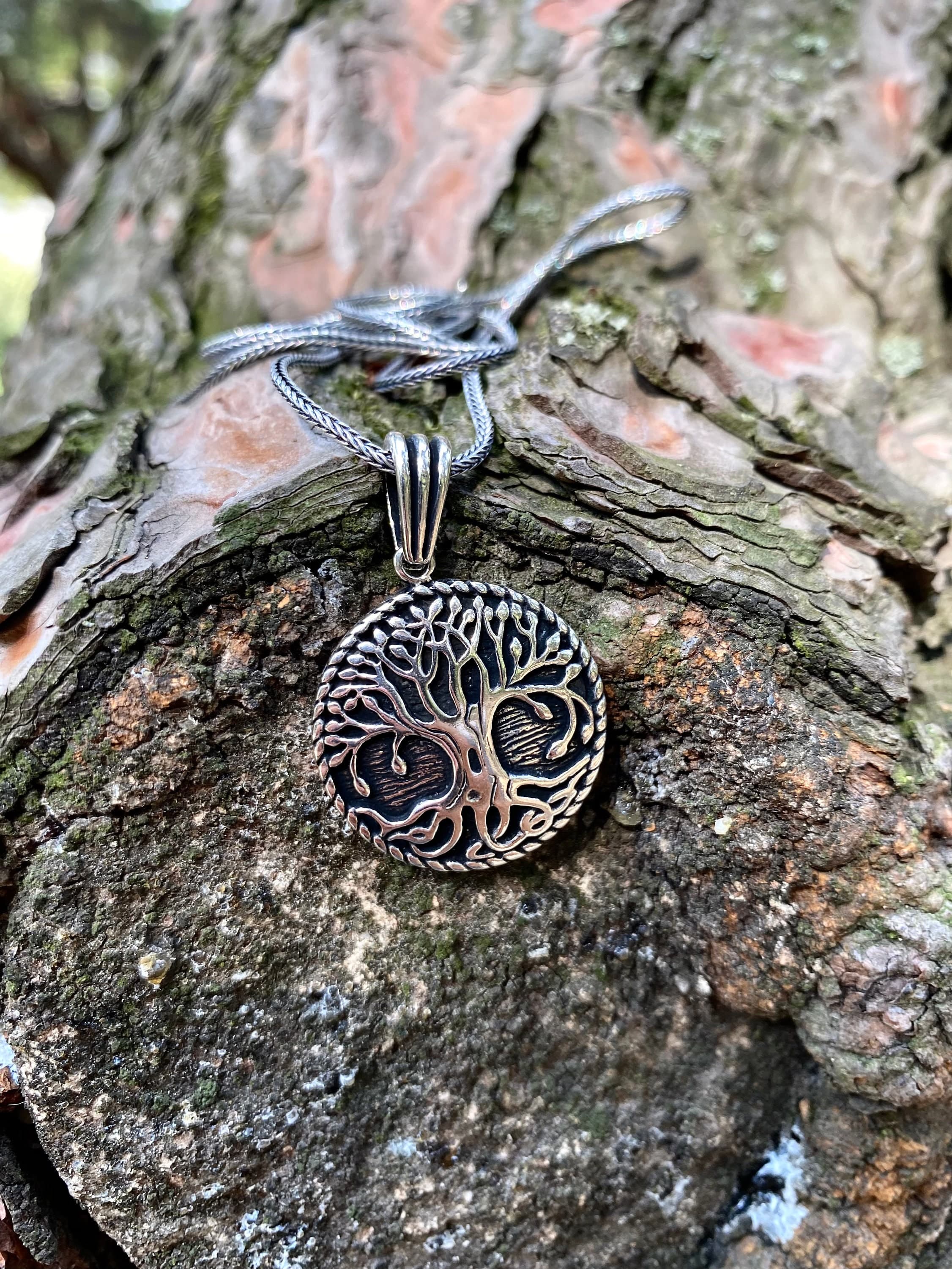 Sterling Silver Tree of Life Pendant: Yggdrasil Norse Jewelry - image 4