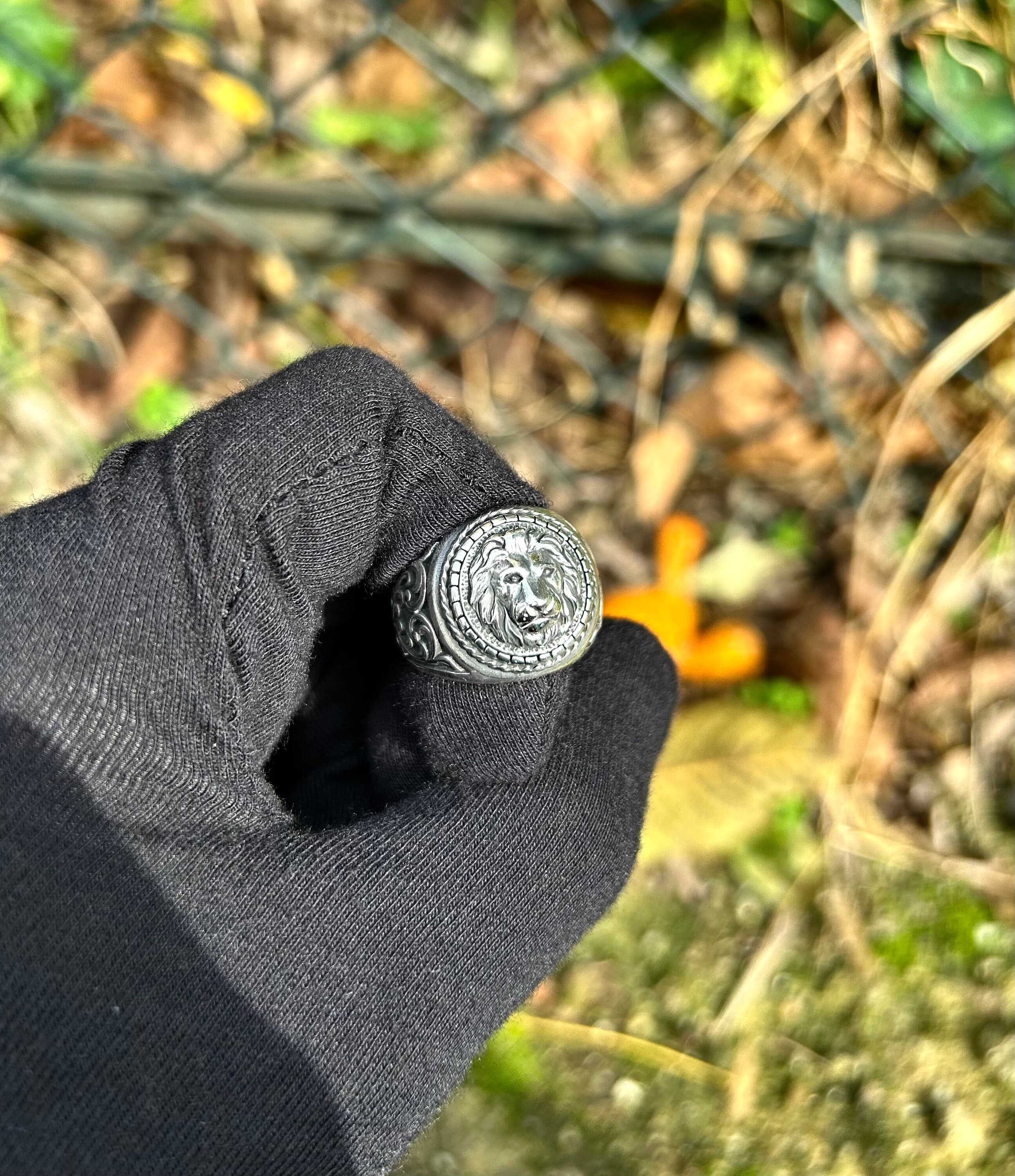 Vintage Style Lion Ring for Men: Handmade 925 Sterling Silver - image 4