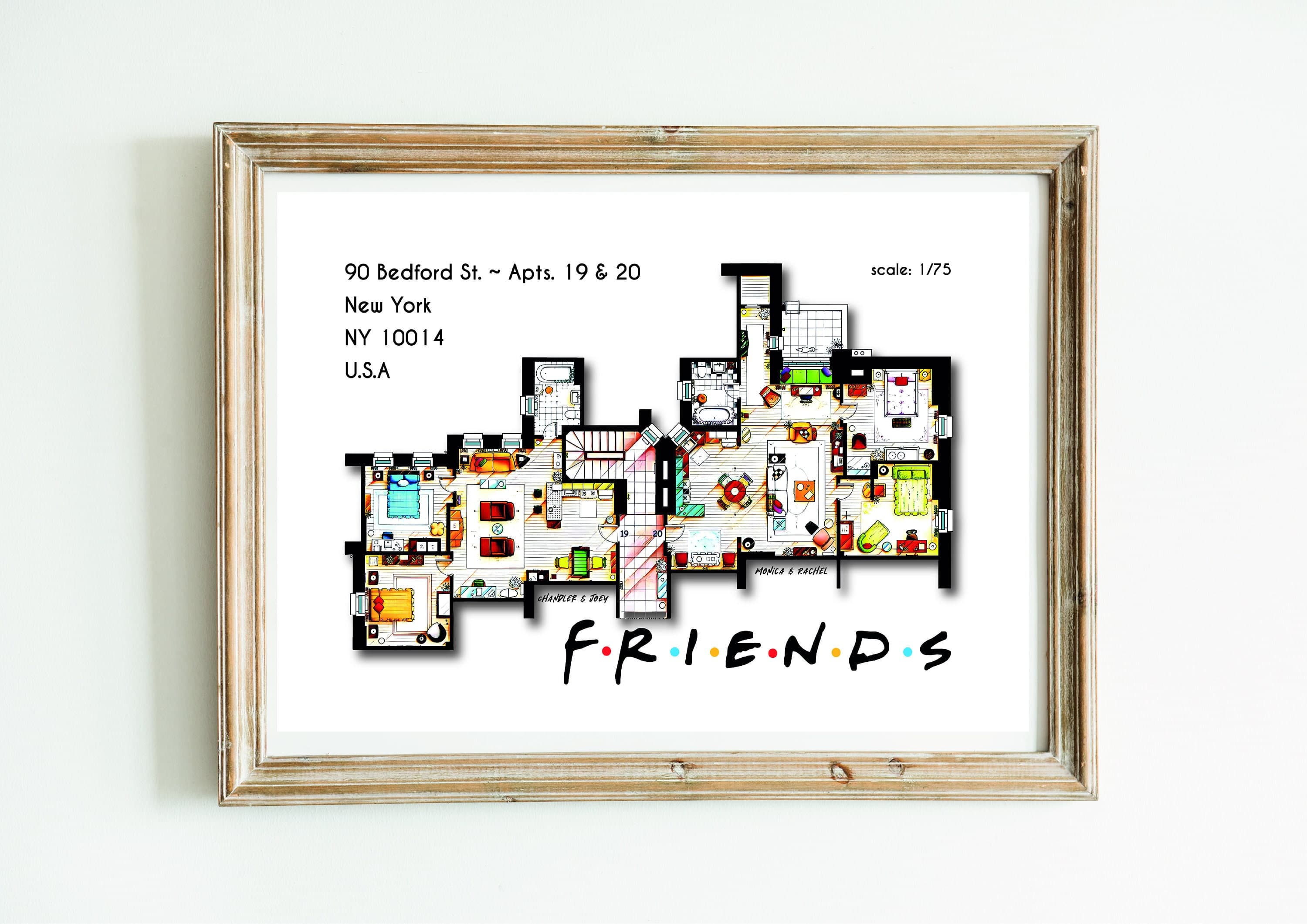 Friends TV Show Apartment Floor Plan (Digital Download)