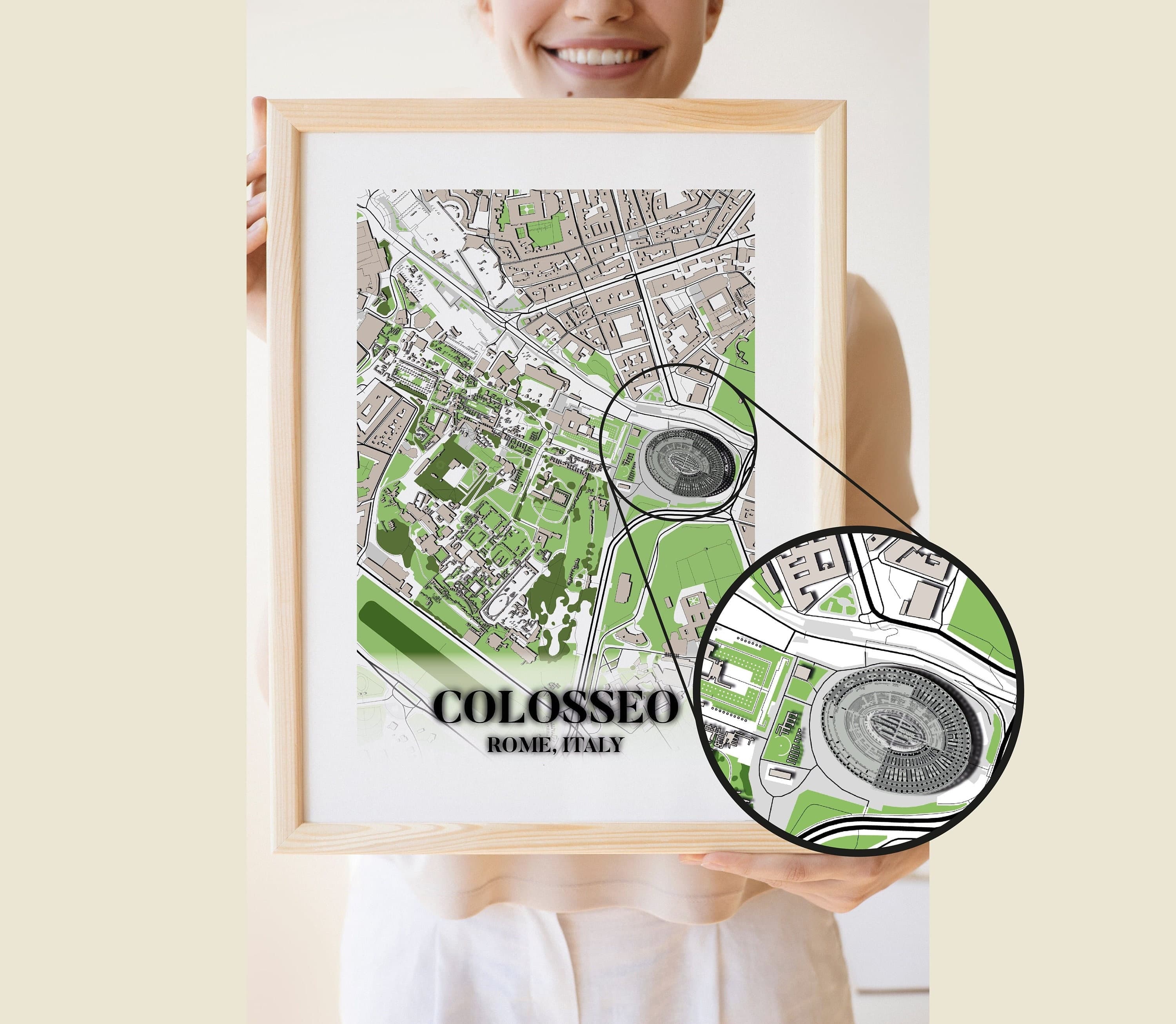 Colosseum Art Map Print, Rome Floorplan (Digital Download) - image 4