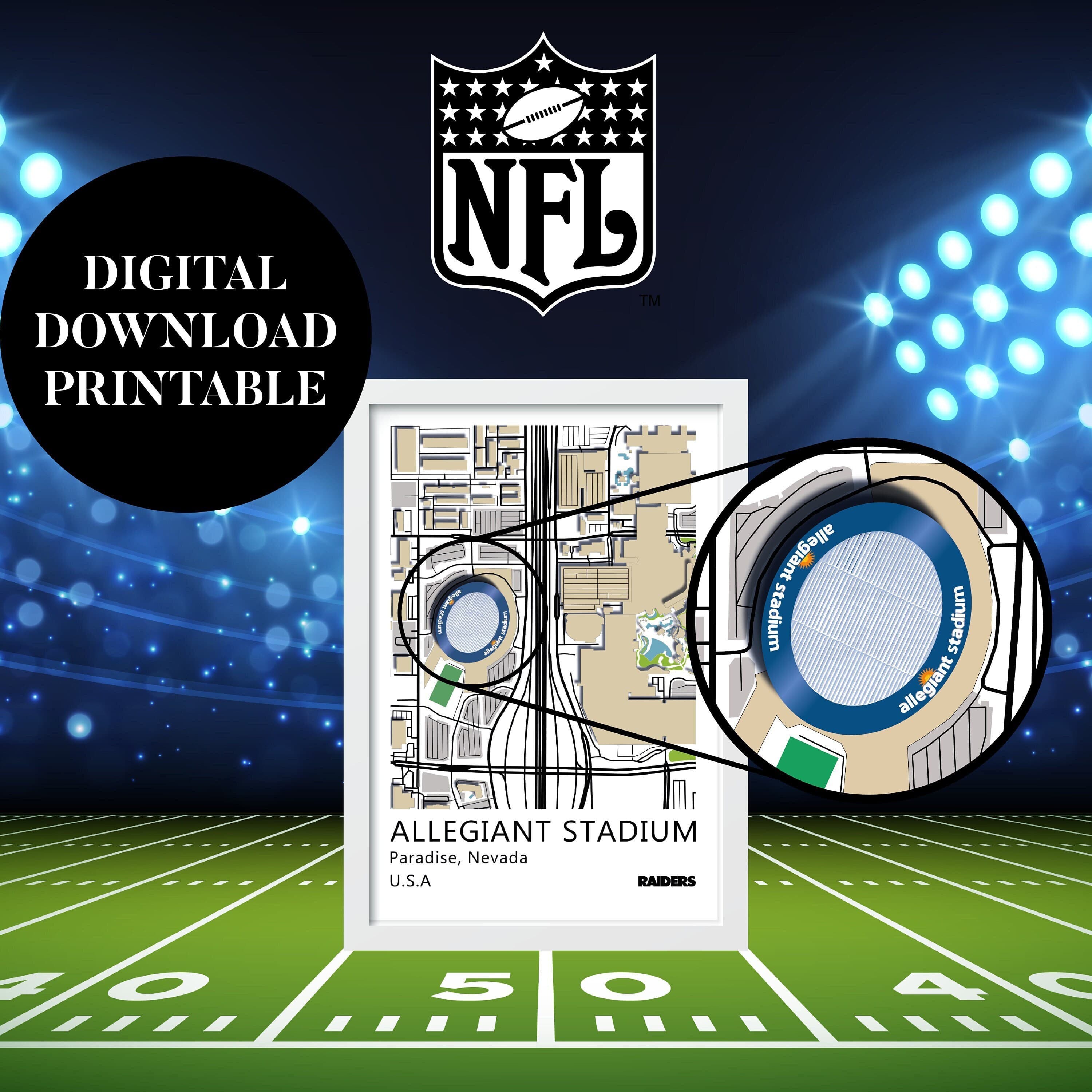 Allegiant Stadium Map Print, Las Vegas Raiders, NFL Art (Digital Download) - image 3