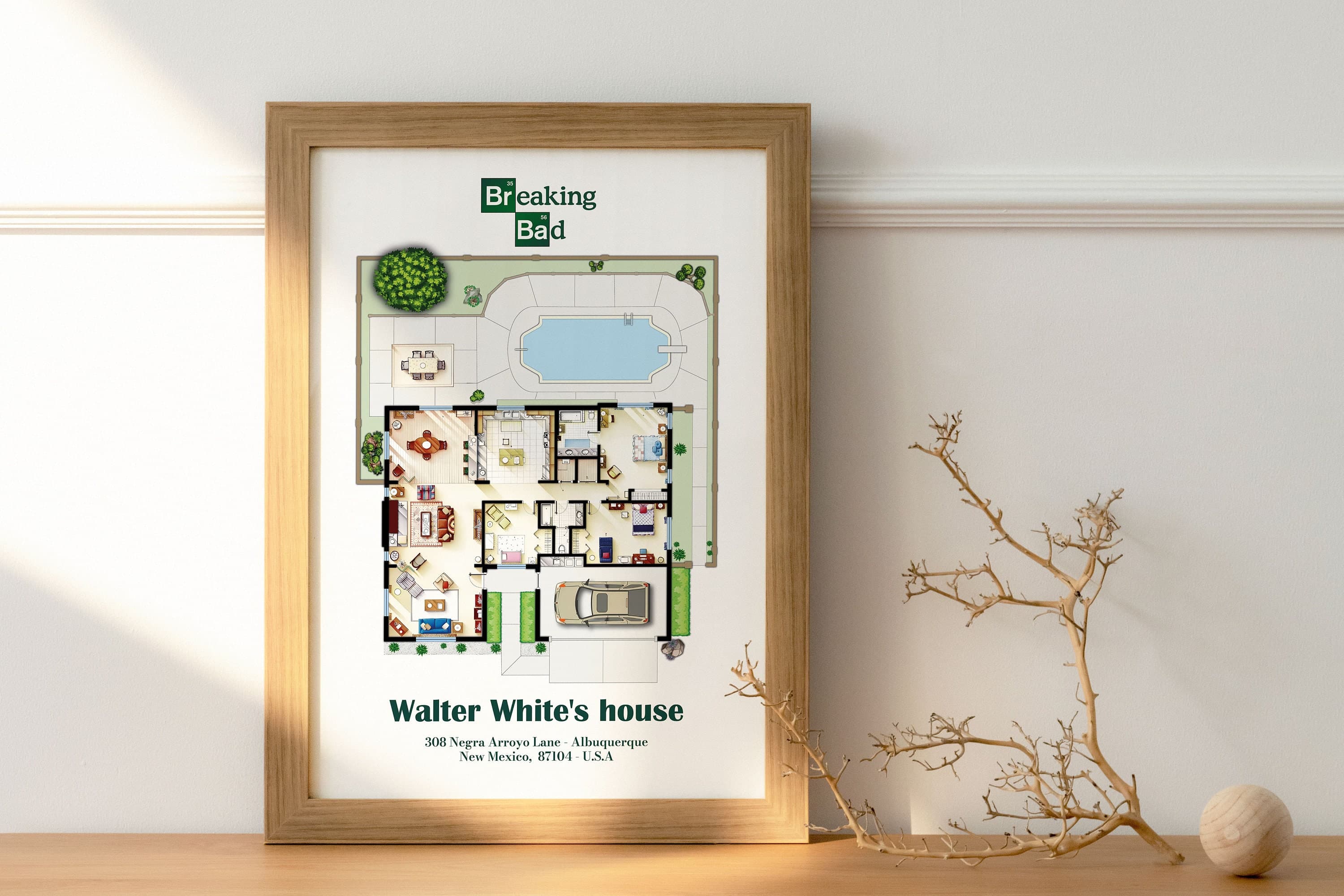 Breaking BadTv Serie, Floor Plan – Walter White House (Digital Download)