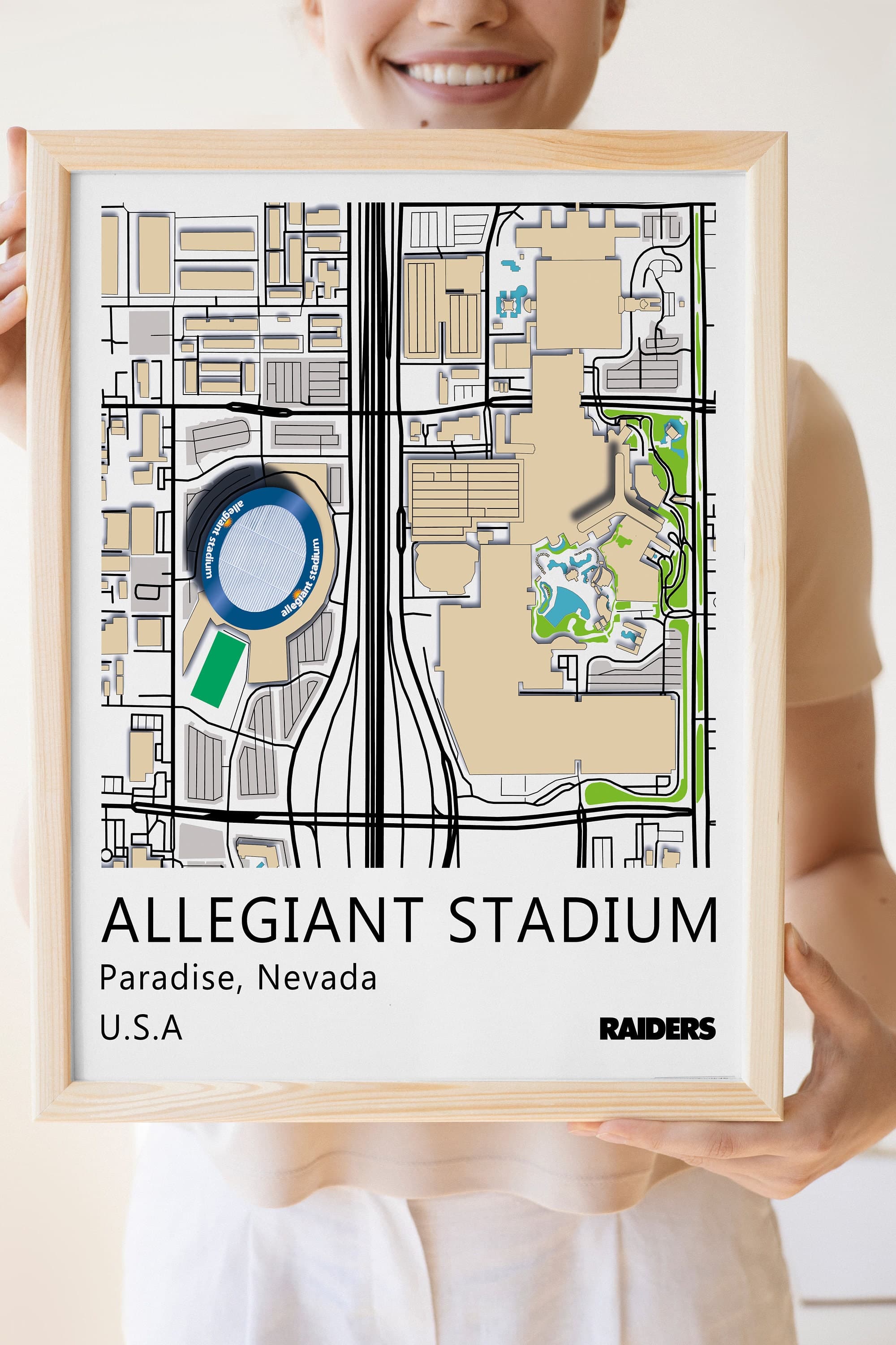 Allegiant Stadium Map Print, Las Vegas Raiders, NFL Art (Digital Download) - image 5