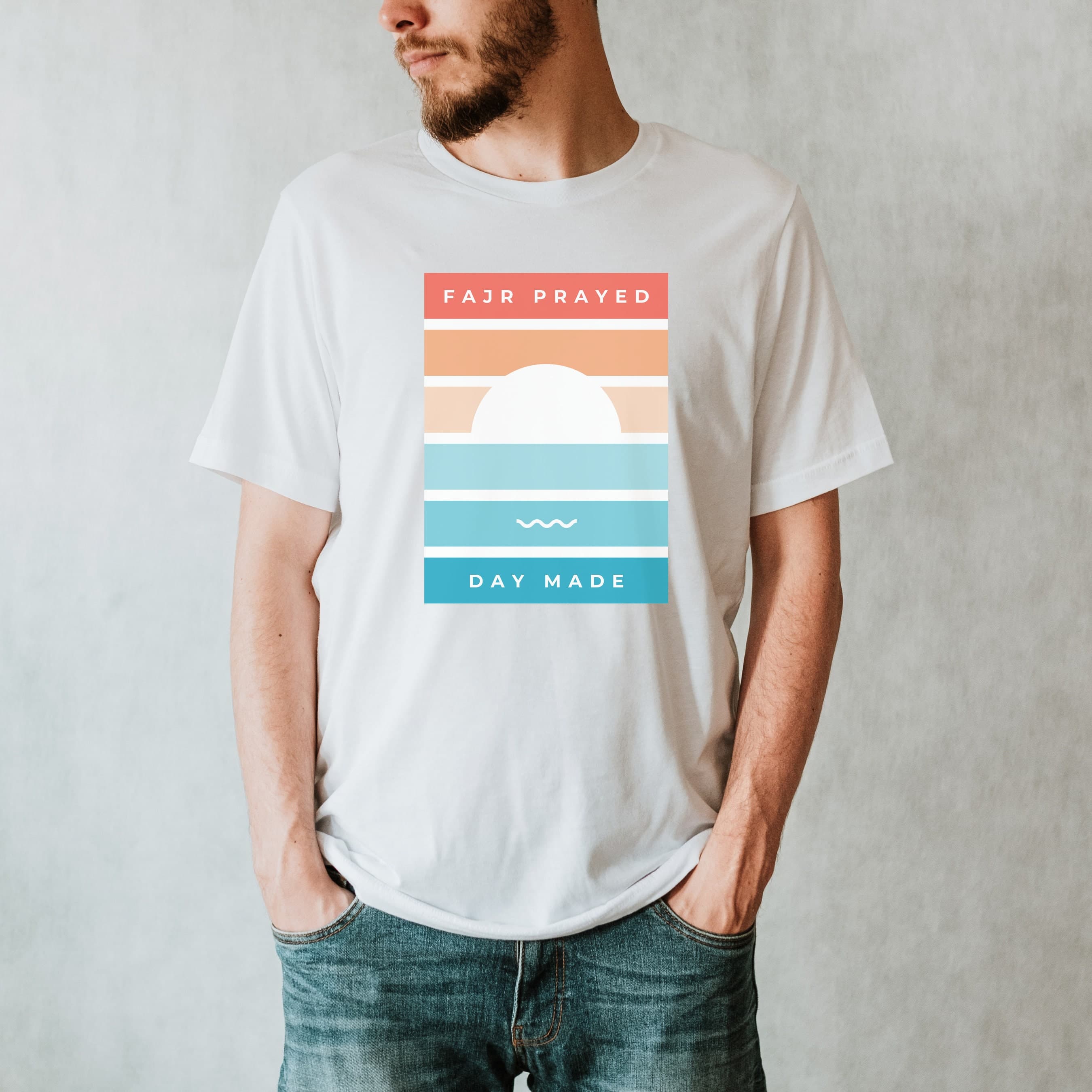 Fajr Prayed, Day Made Islamic T-shirt, Muslim shirt, Eid Gift, Ramadan Shirt, Ramdan Gift, Sunrise Shirt, Islamic Art, Prayer shirt - image 3