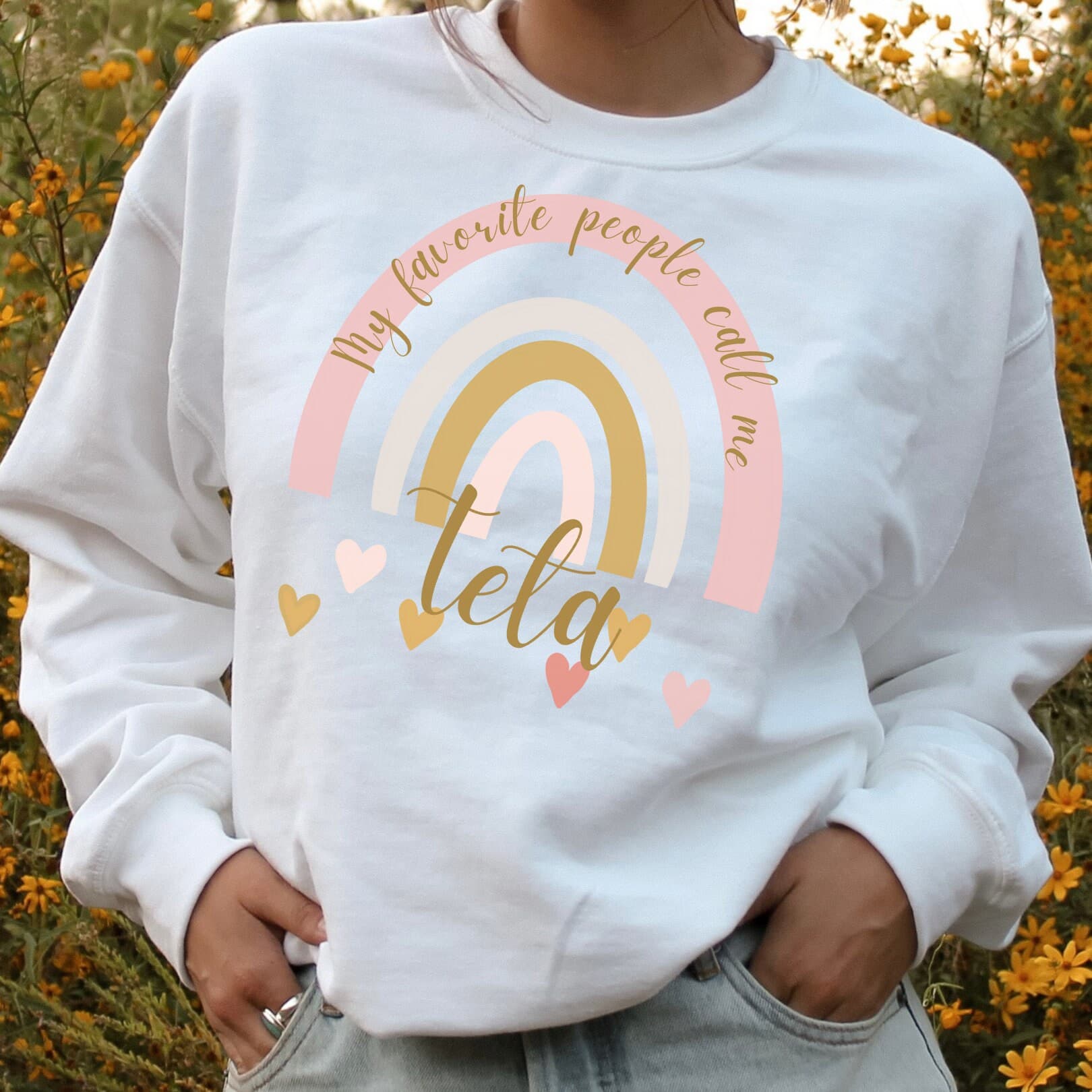 CUSTOM My Favorite People Call Me Sweatshirt, Teta, Mama, Khala, Amto, Arabic shirt, Teta Gift, Grandma promotion, new baby gift, Eid Gift - image 3