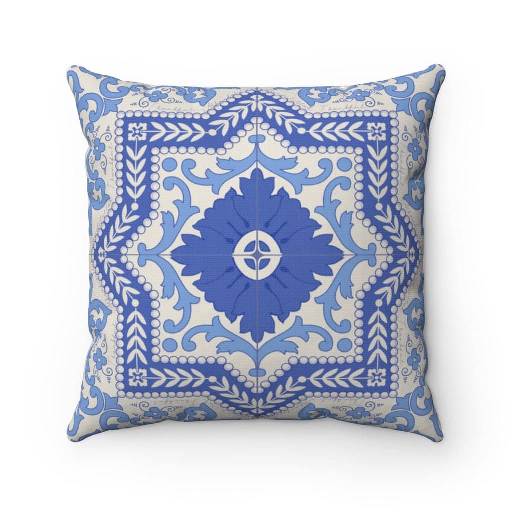 DOUBLE-SIDED Thankful Alhamdulillah Pillow, Moroccan Tile, 18x18 case insert, Islamic house, Ramadan Decor, Eid Decor, Islam, Muslim Home