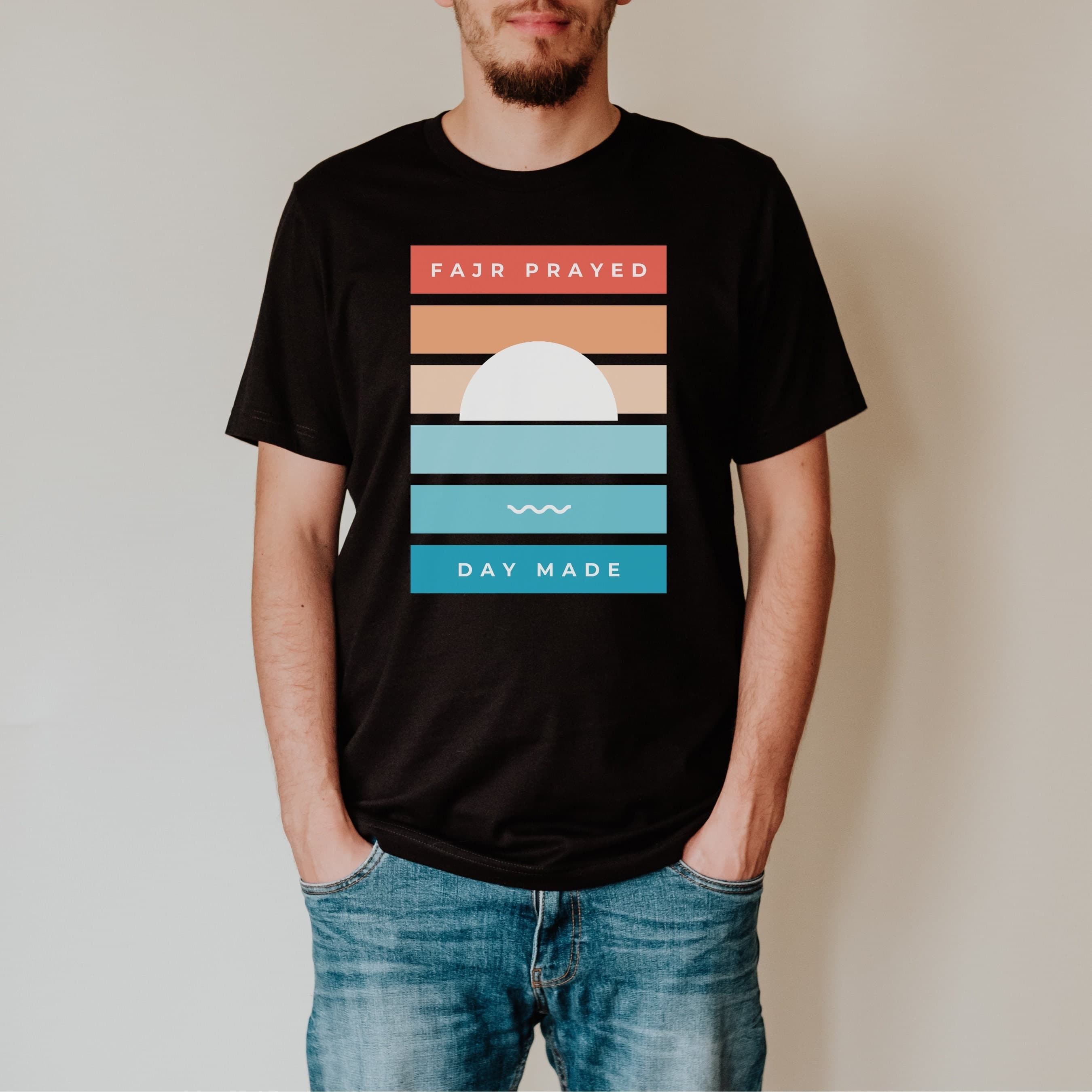 Fajr Prayed, Day Made Islamic T-shirt, Muslim shirt, Eid Gift, Ramadan Shirt, Ramdan Gift, Sunrise Shirt, Islamic Art, Prayer shirt