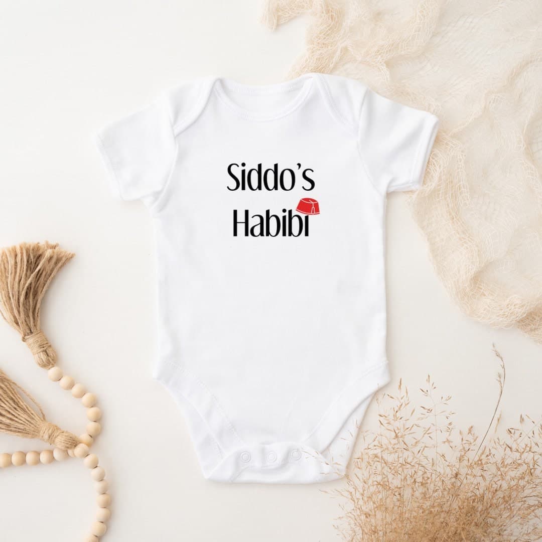 CUSTOM Organic Arabic English Habibi Onesie Bodysuit, new baby mom gift, Arabic baby gift, Ramadan, Eid Gift, Arabic Gift, Teta Gift - image 3