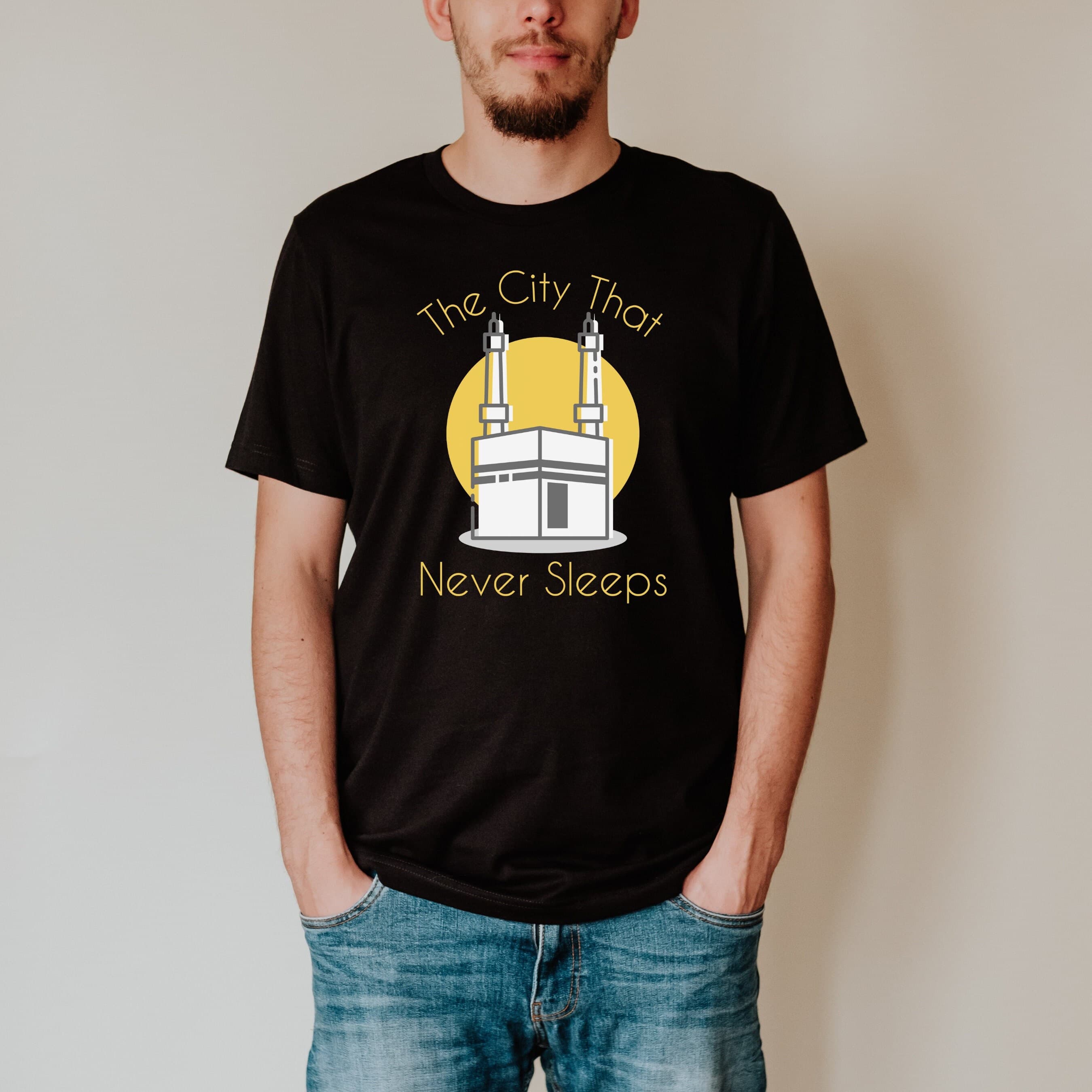 The City That Never Sleeps T-Shirt V2.0, Mecca, Ramadan, Eid Gift, Ummrah Gift, Hajj Gift, Muslim, Islamic shirt, Eid Shirt, Makkah Shirt