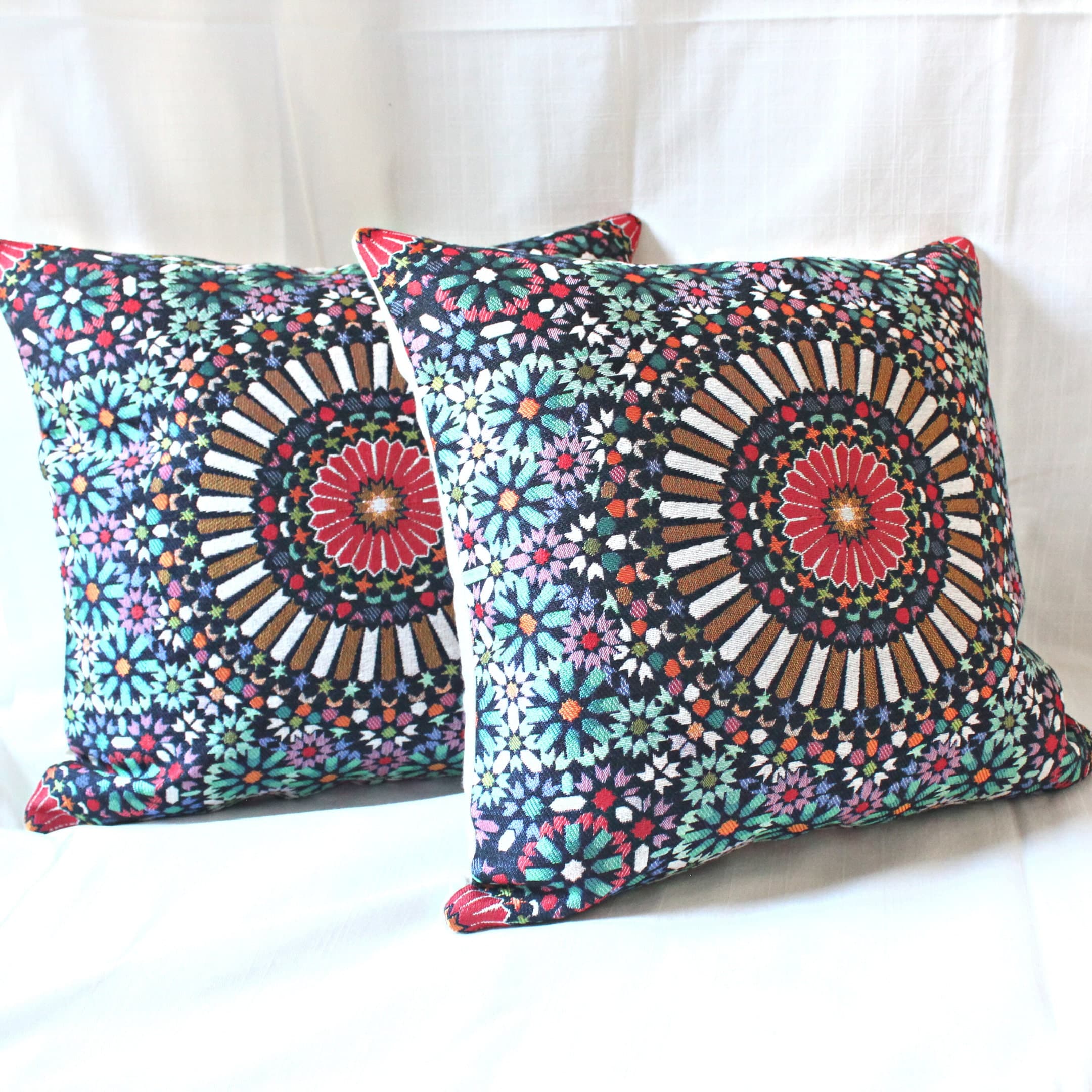 Turkish Moroccan Mandala Design Pillow Covers, Arabesque, Moroccan design, Modern home, Abstract, Moroccan tile design, Kilim design - image 3