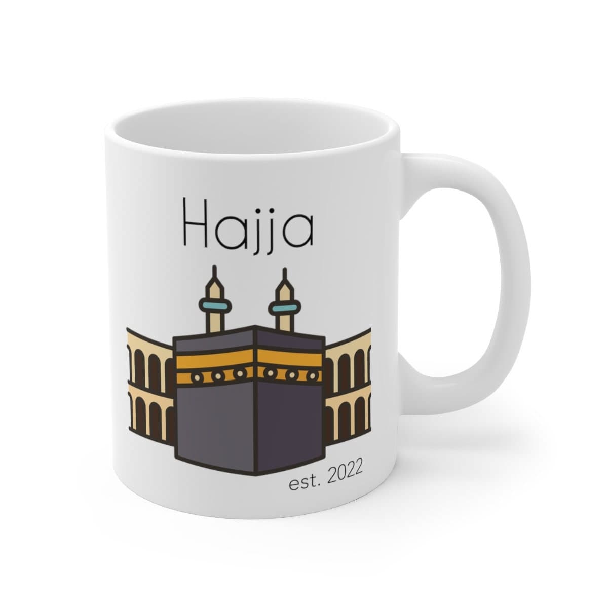 Hajja Mug, Hajja Mubarak Gift, Islamic Gift, Personalized Hajj Gift, Eid Gift, Umrah Gift, Ramadan, Kaaba Mug