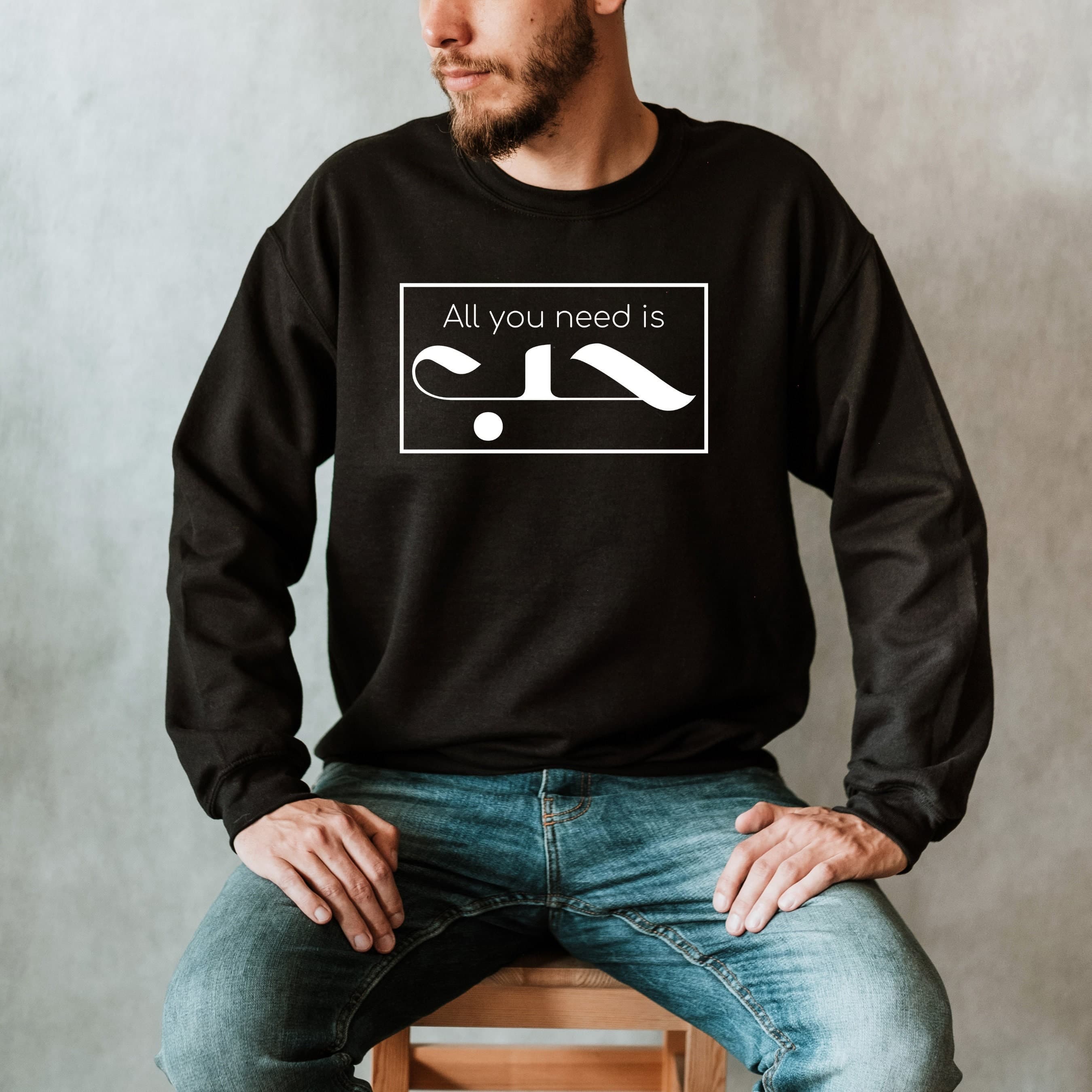 All You Need is Love, Houb Arabic Sweatshirt, Arabic Calligraphy, Arabic Shirt, Islamic Sweatshirt, Muslim, Eid Gift, Ramadan, Anniversary,