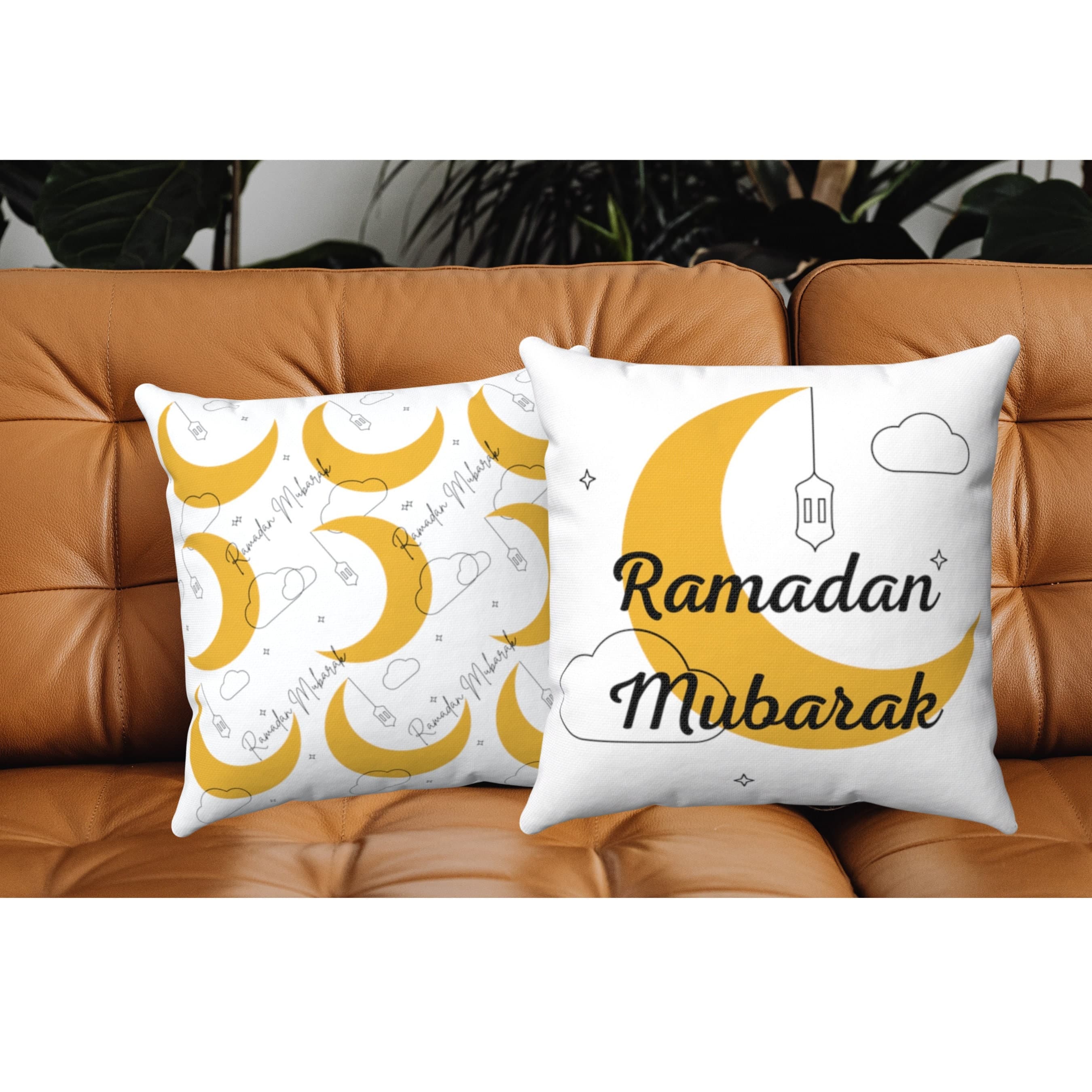 Ramadan Decor Pillow Double-sided, White, 18x18 case insert, Ramadan Decoration, Islamic house, Ramadan Decor, Eid Decor, Ramadan Gift