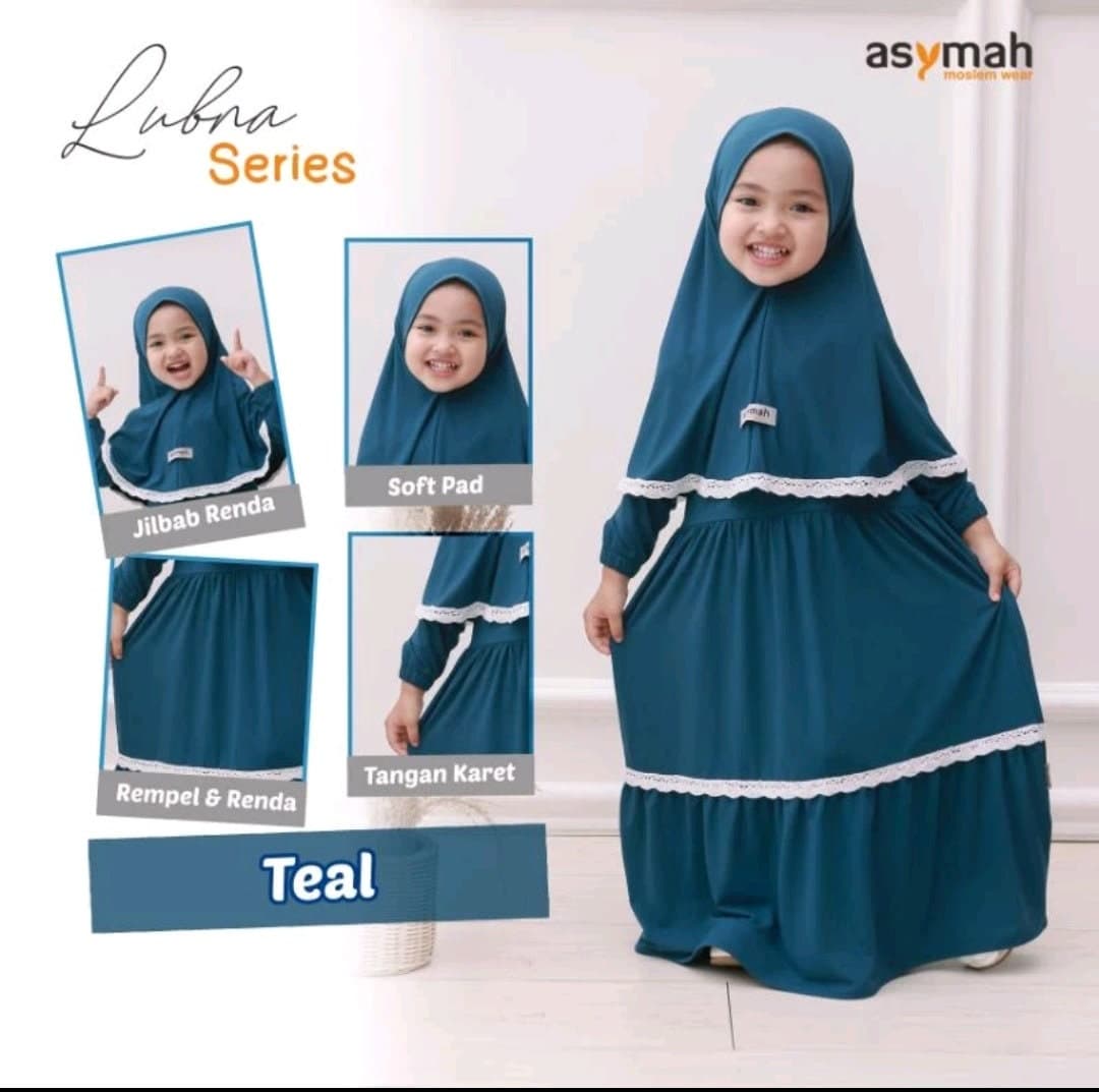 2 - 8 years old children hijab and dress chocolate colour LUBNA series - image 3