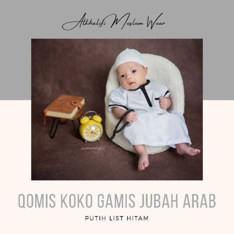 Baby abayas for muslim boys with kopiah (prayerhat)