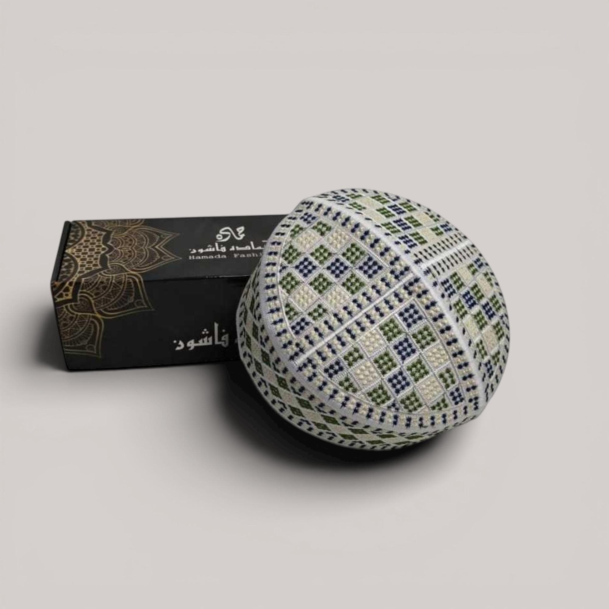 Mens kufi ethnic JAVA series soft white, Prayer hat, Muslim hat, muslim cap kufiah
