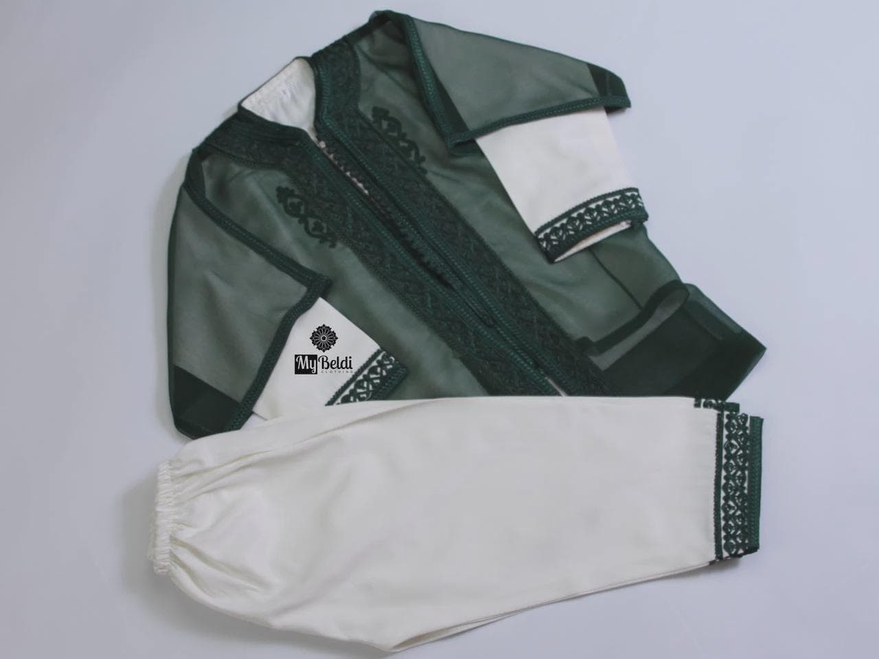 Boys Moroccan Jabador Set: Embroidered Cape, Gabardine Eid Outfit - image 5