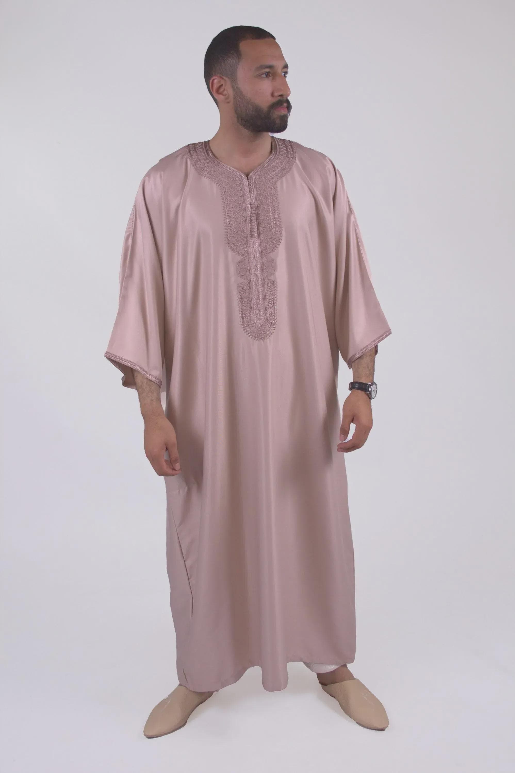 Moroccan Thobe for Men, Linen thobe for men – Lightweight thobe for Eid & Everyday Wear