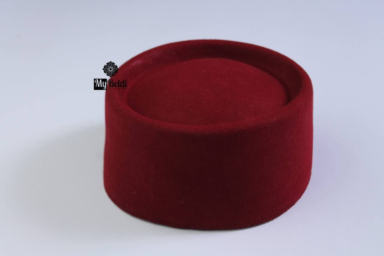 Handmade Moroccan Fez Hat, Tarboosh Tassa, Red Tasseled Cap