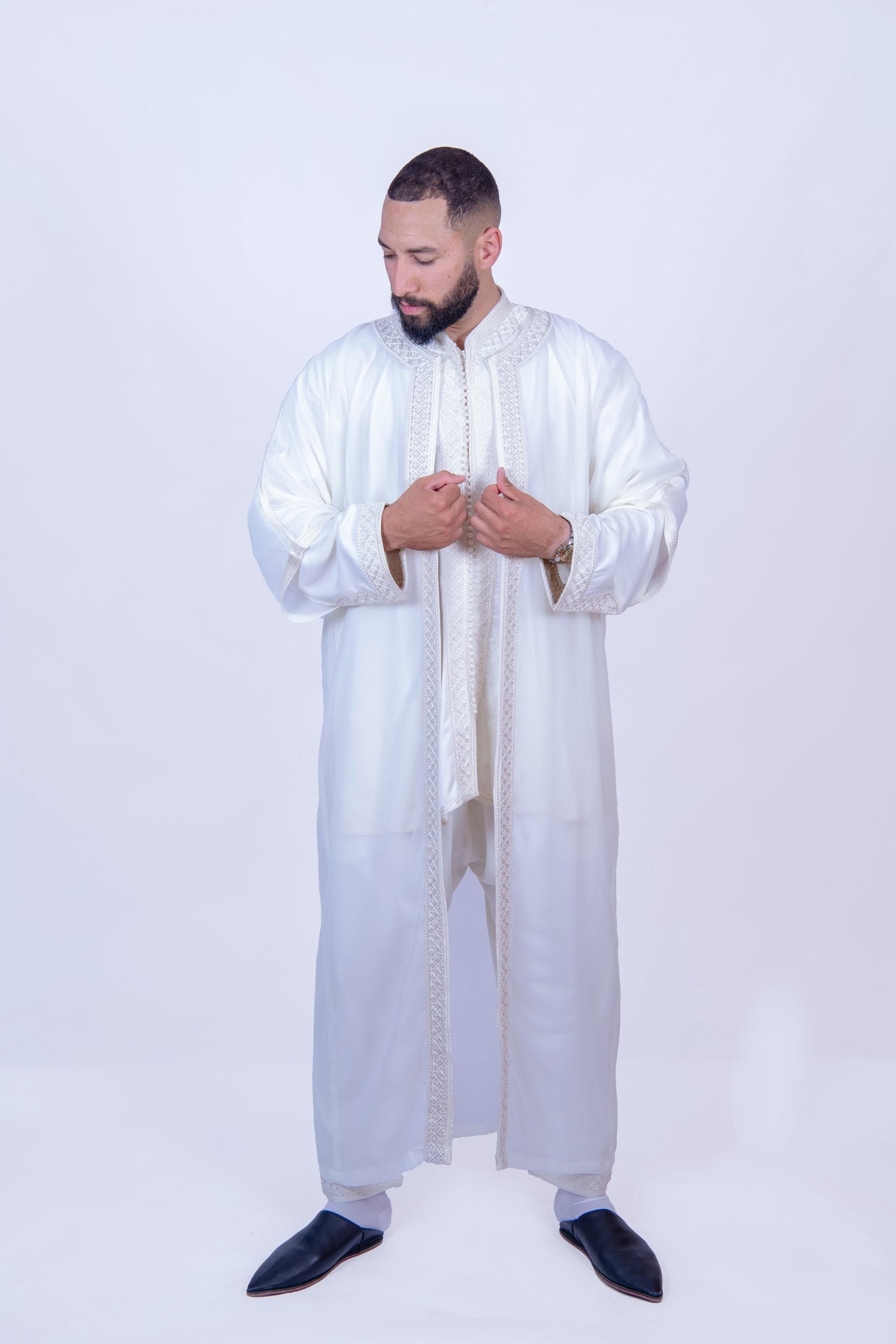 Moroccan Jabador Men's 3-Piece Set, Embroidered Wedding Outfit