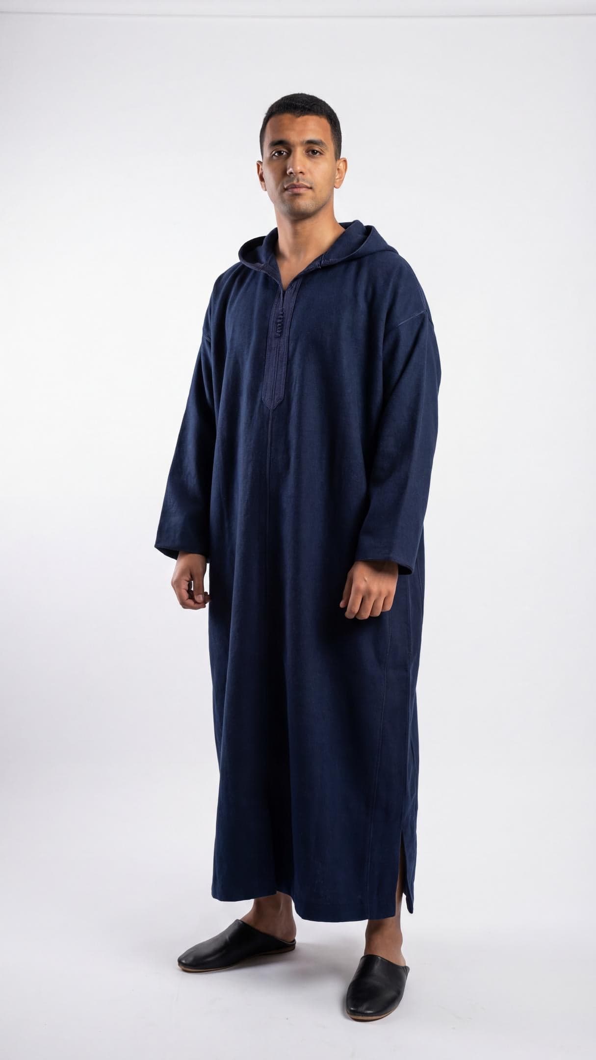 Hooded Moroccan thobe for winter, Thick djellaba for men