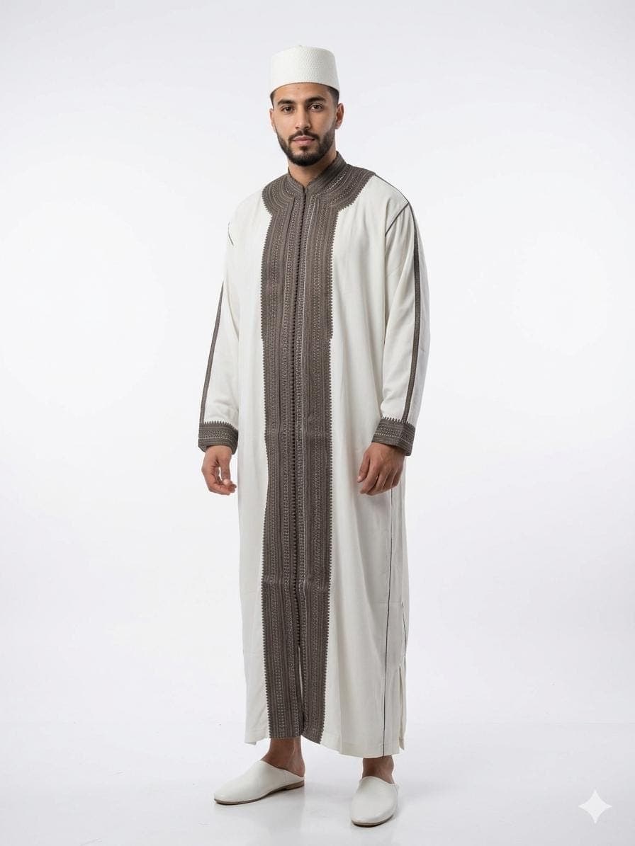 Luxury Moroccan Men’s Jabador 3 Piece Set, Wedding Groom Caftan, Traditional Thobe Outfit, Elegant Arabic Clothing - image 4