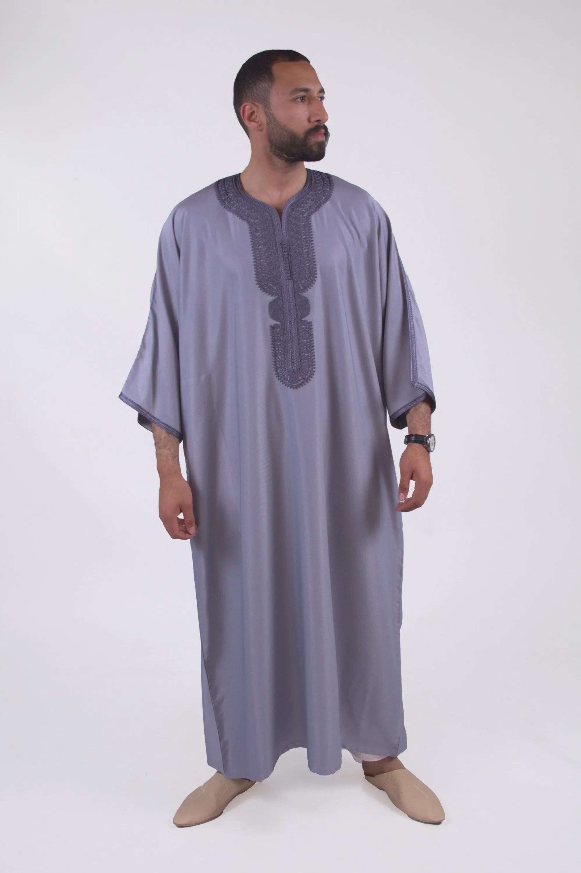 Moroccan Thobe for Men, Linen thobe for men – Lightweight thobe for Eid & Everyday Wear