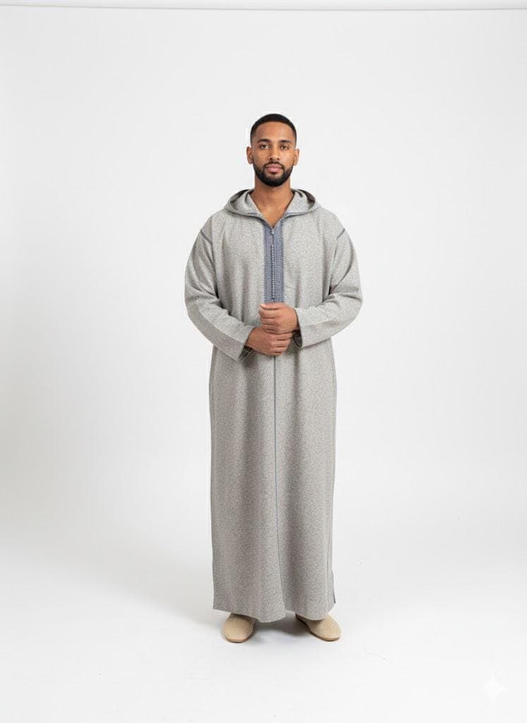 winter hooded thobe for men, Moroccan wool djellaba with hood ,coat men