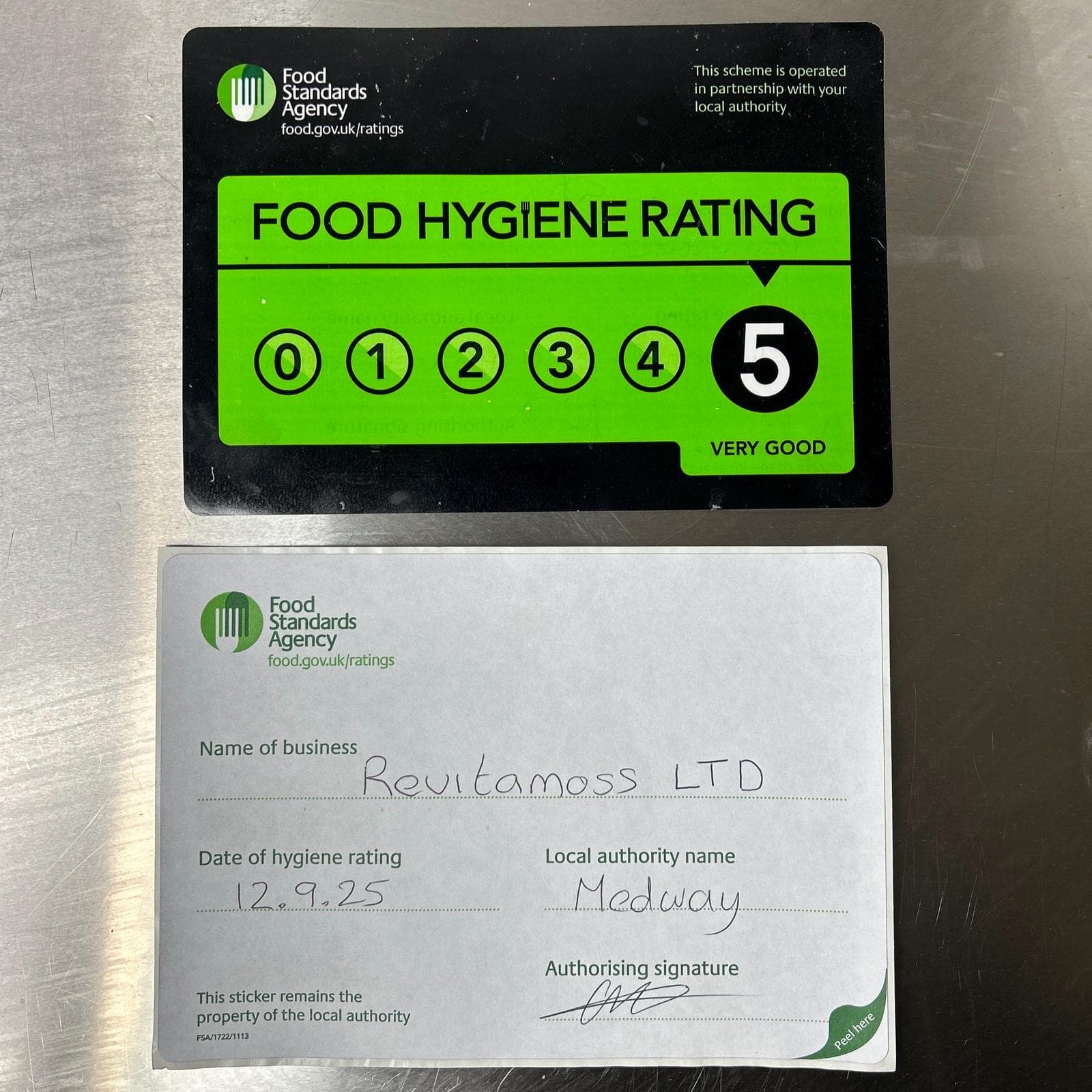 5 Rating From FSA