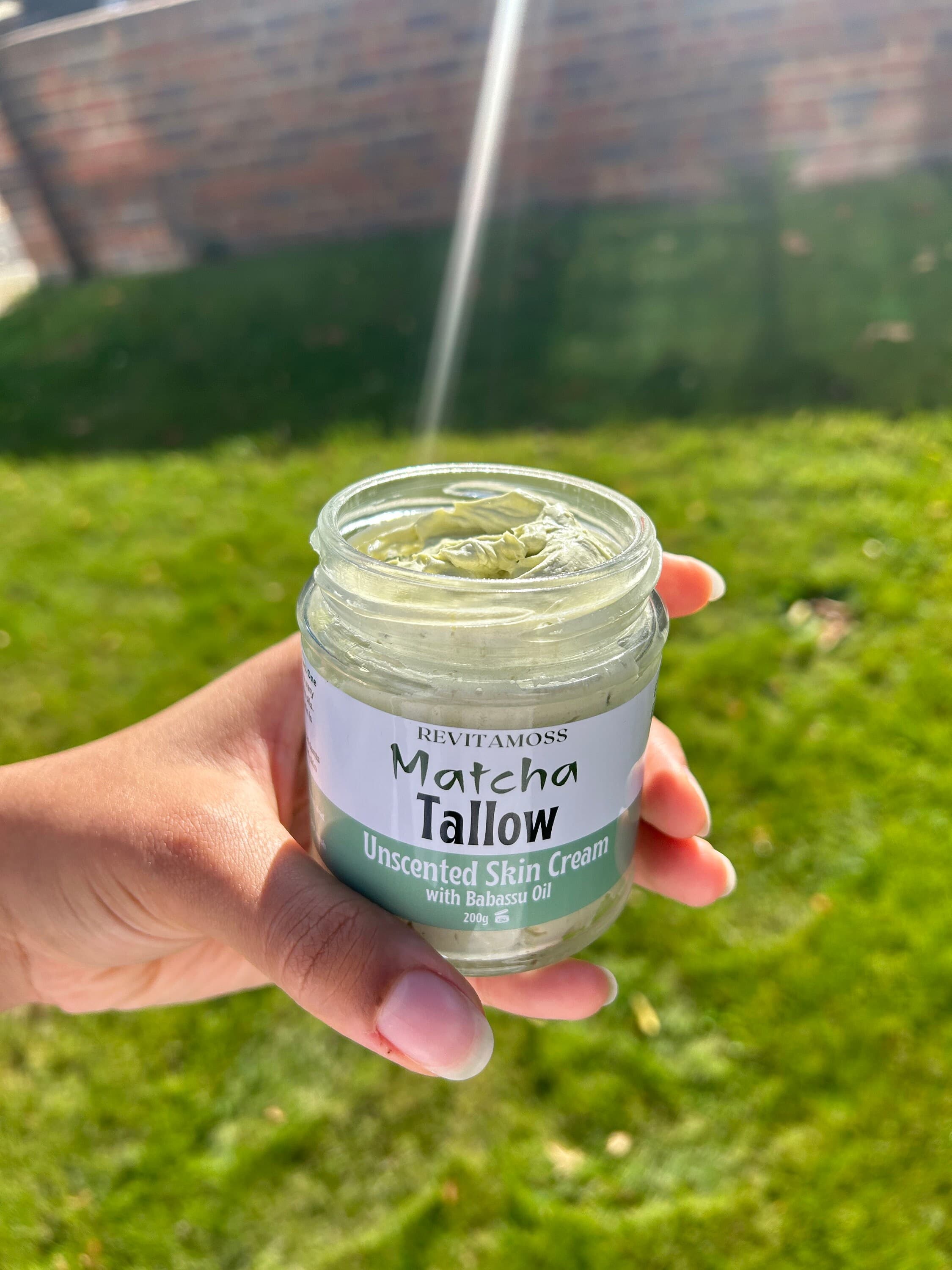 Whipped Tallow Cream infused with Matcha | Halal Tallow | Grass Fed and 100% Natural Beef Tallow Moisturiser | 200g Glass Jar - image 5