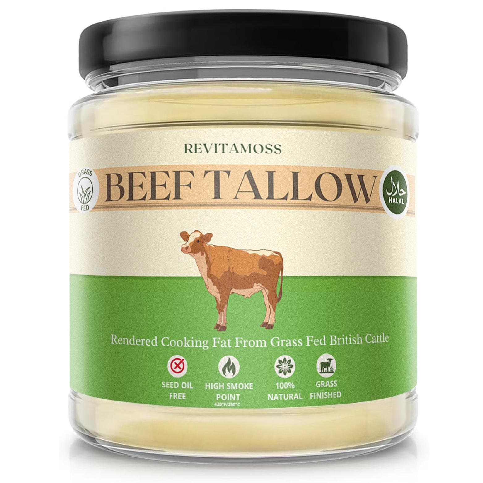 Grass Fed Beef Tallow for Cooking | Halal Tallow | Skin and Food Grade | Pure Rendered Beef Suet | 300g