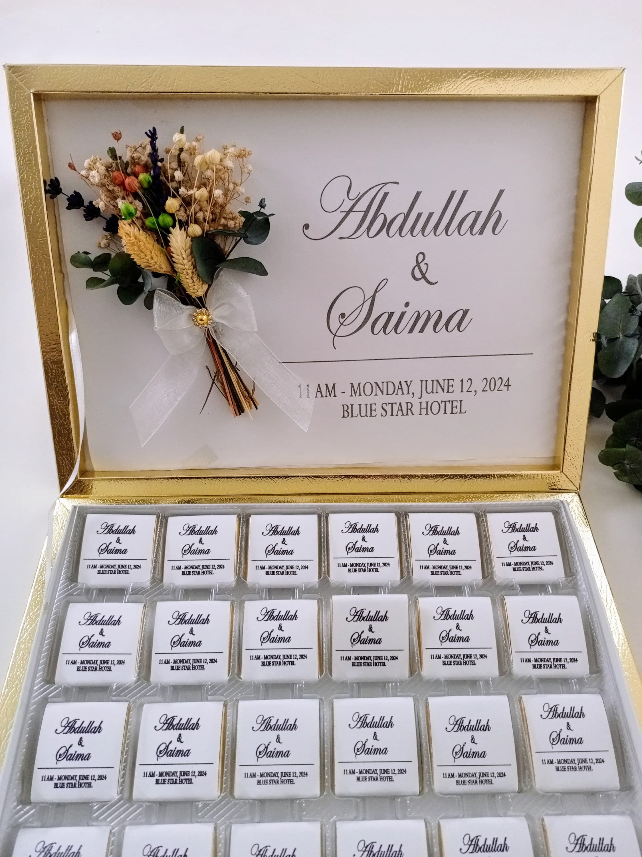 Personalized Wedding Favor Chocolates, Engagement Gift, Luxury Box - image 5