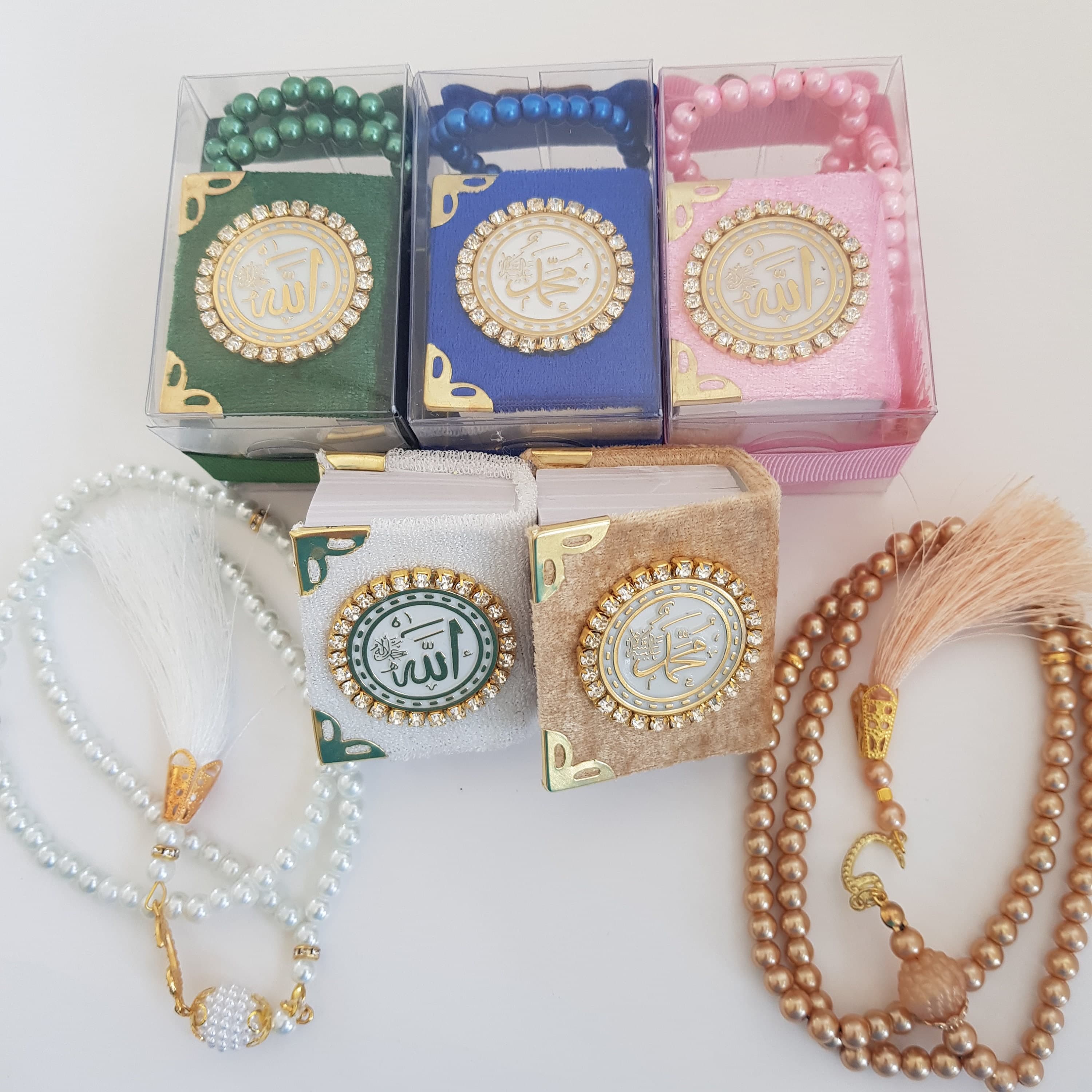 Velvet Mini Quran & Pearl Tasbeeh Favor Set | Decorated Box - image 4
