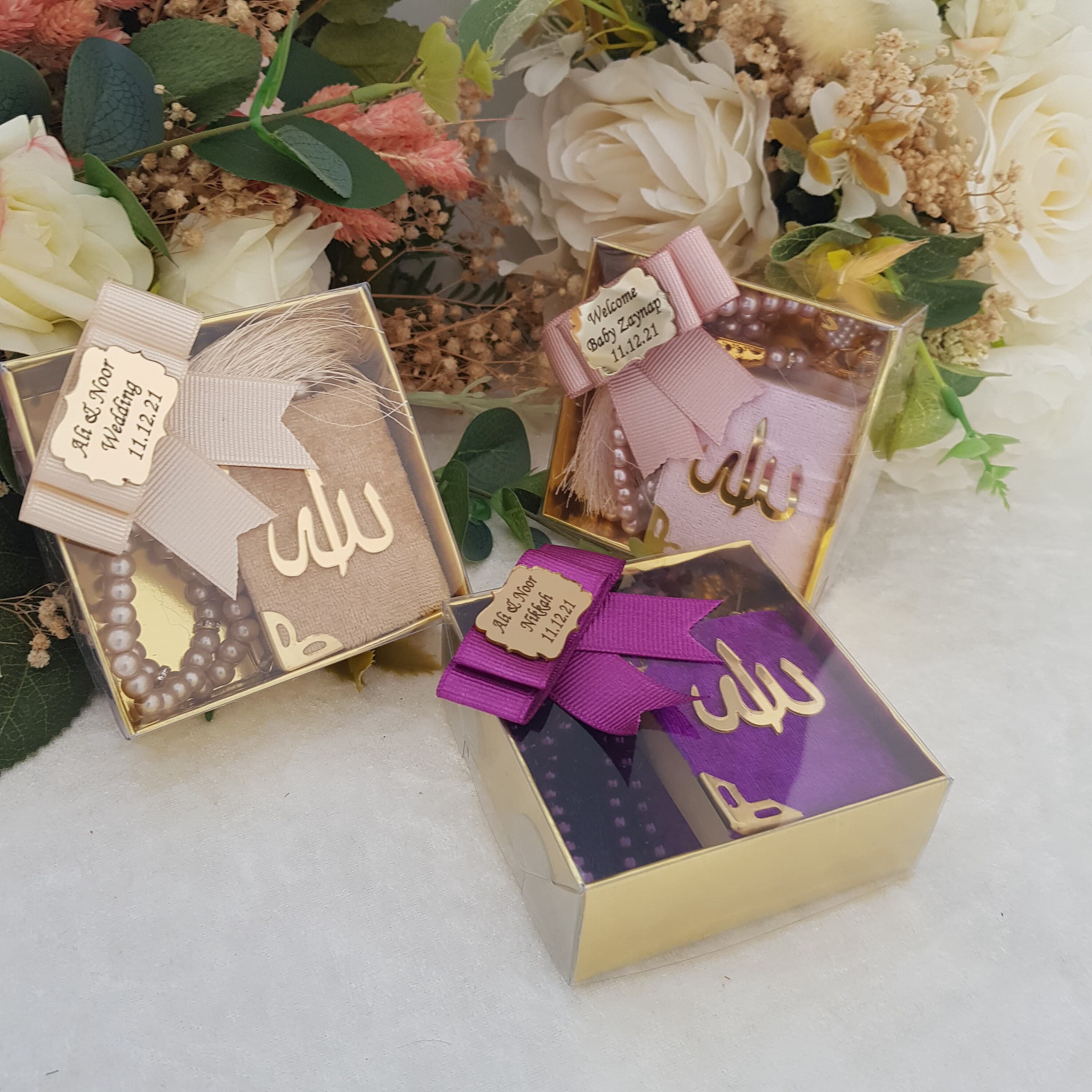 Velvet Mini Quran Pearl Tasbeeh Gift Set | Eid Favor - image 5
