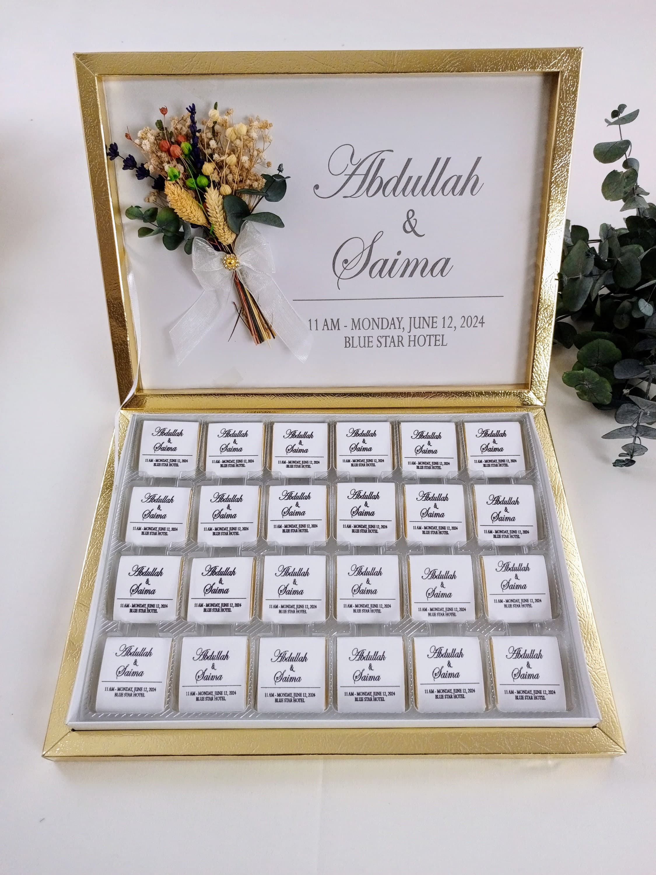 Personalized Wedding Favor Chocolates, Engagement Gift, Luxury Box - image 4
