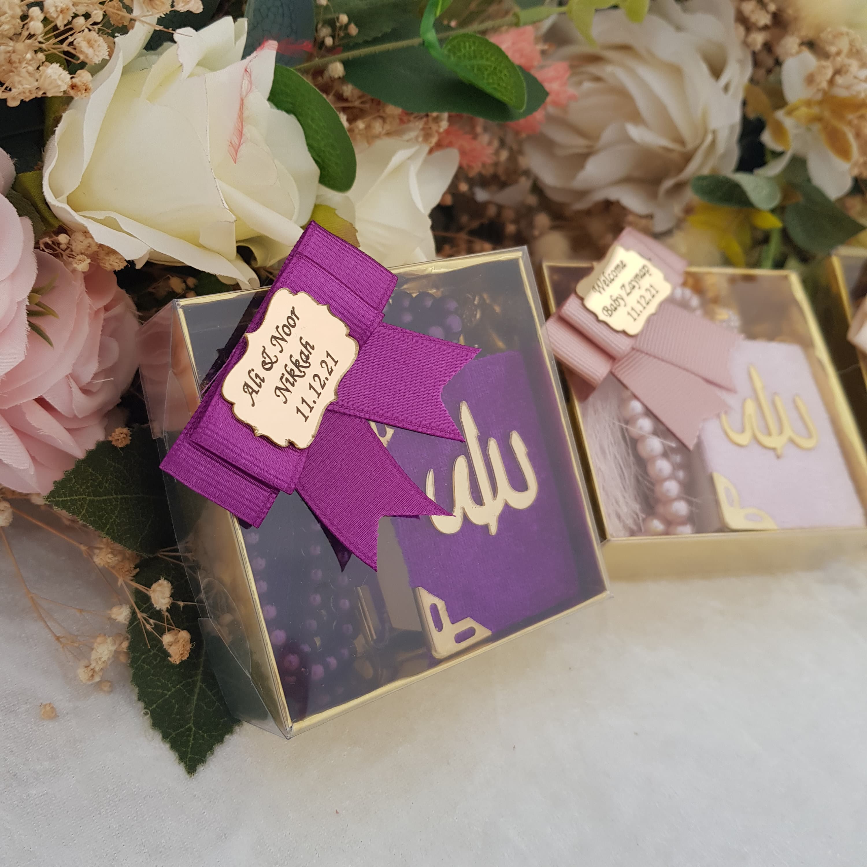 Velvet Mini Quran Pearl Tasbeeh Gift Set | Eid Favor - image 3