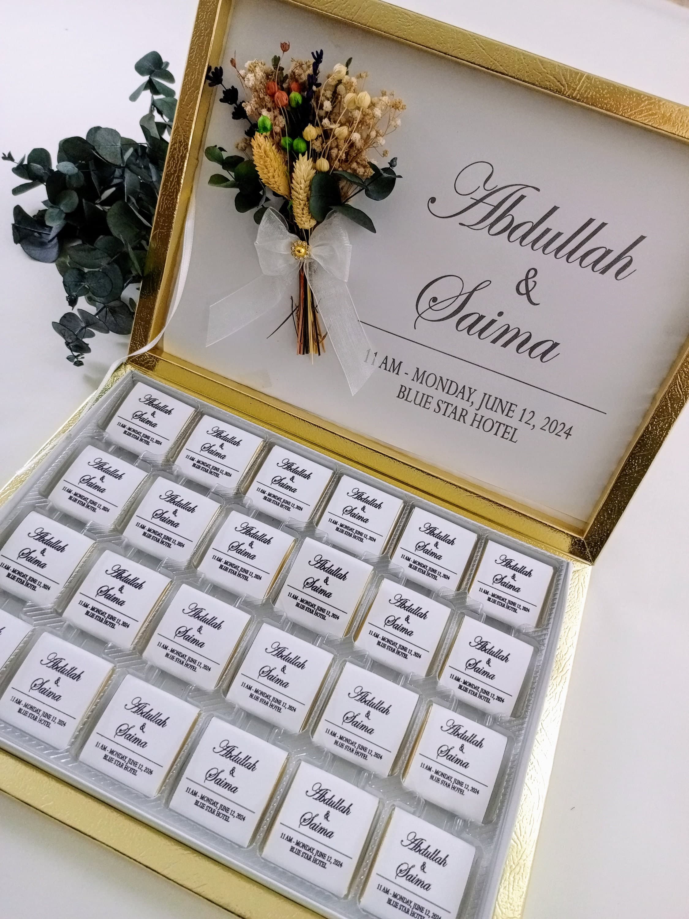 Personalized Wedding Favor Chocolates, Engagement Gift, Luxury Box - image 3