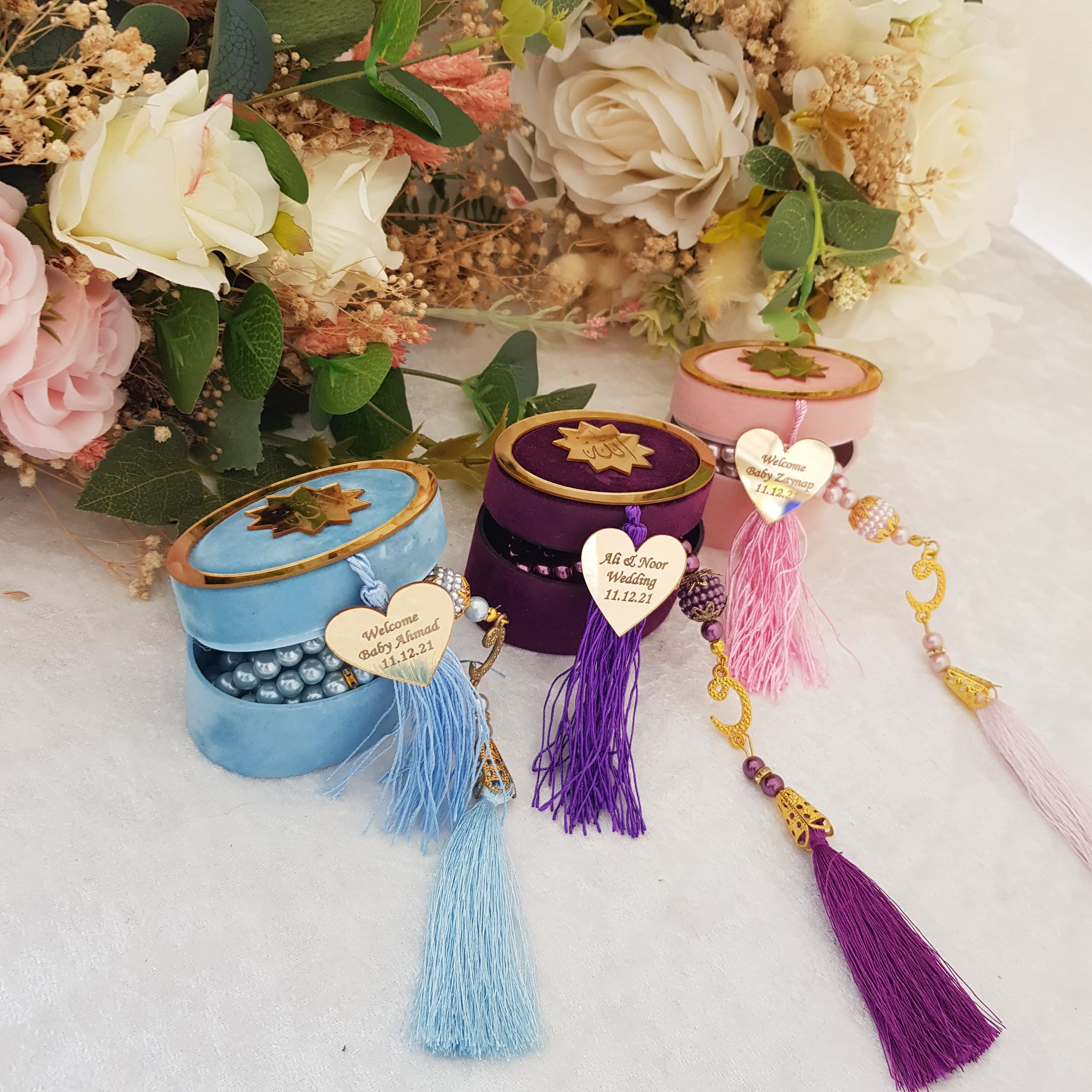 Personalized Prayer Beads Tasbeeh | Islamic Favors in Velvet Box - image 5