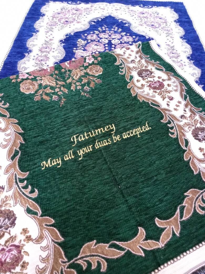 Personalized Prayer Mat Gift Set | Custom Quran, Tasbeeh, Yaseen